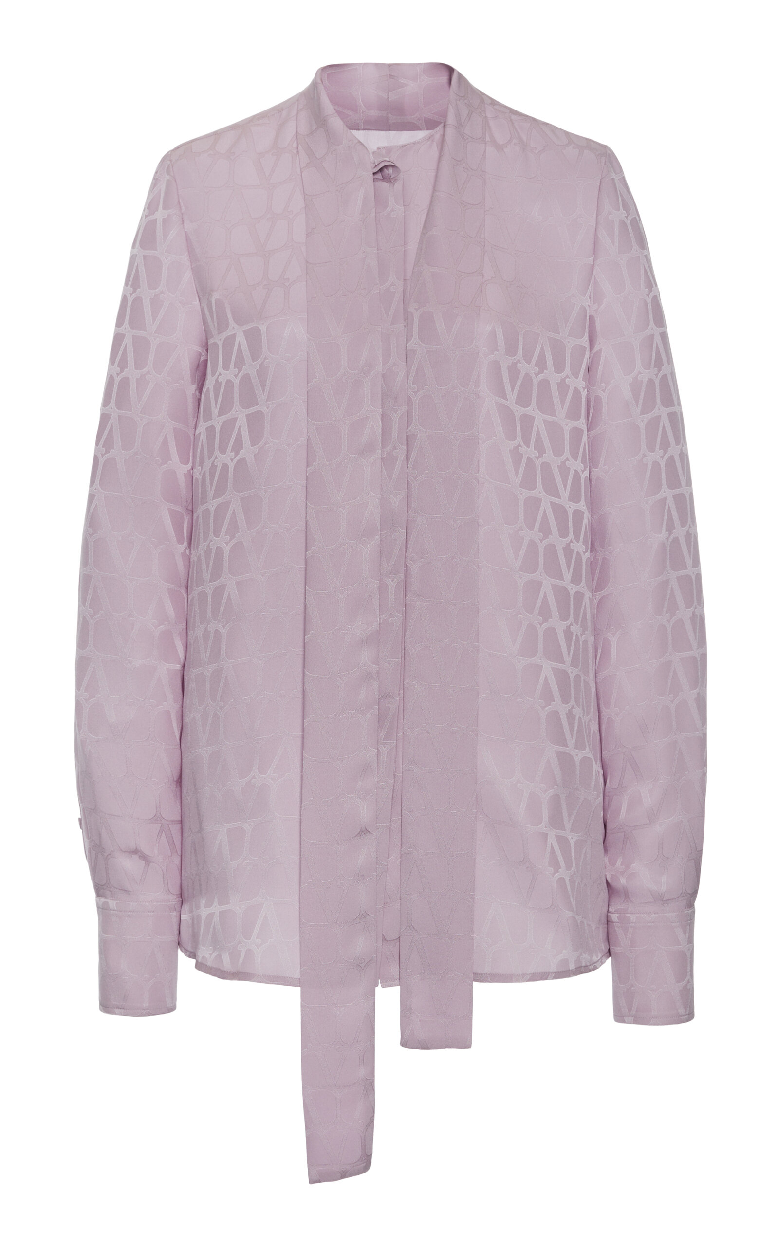 Valentino Toile Jacquard Silk Top In Purple