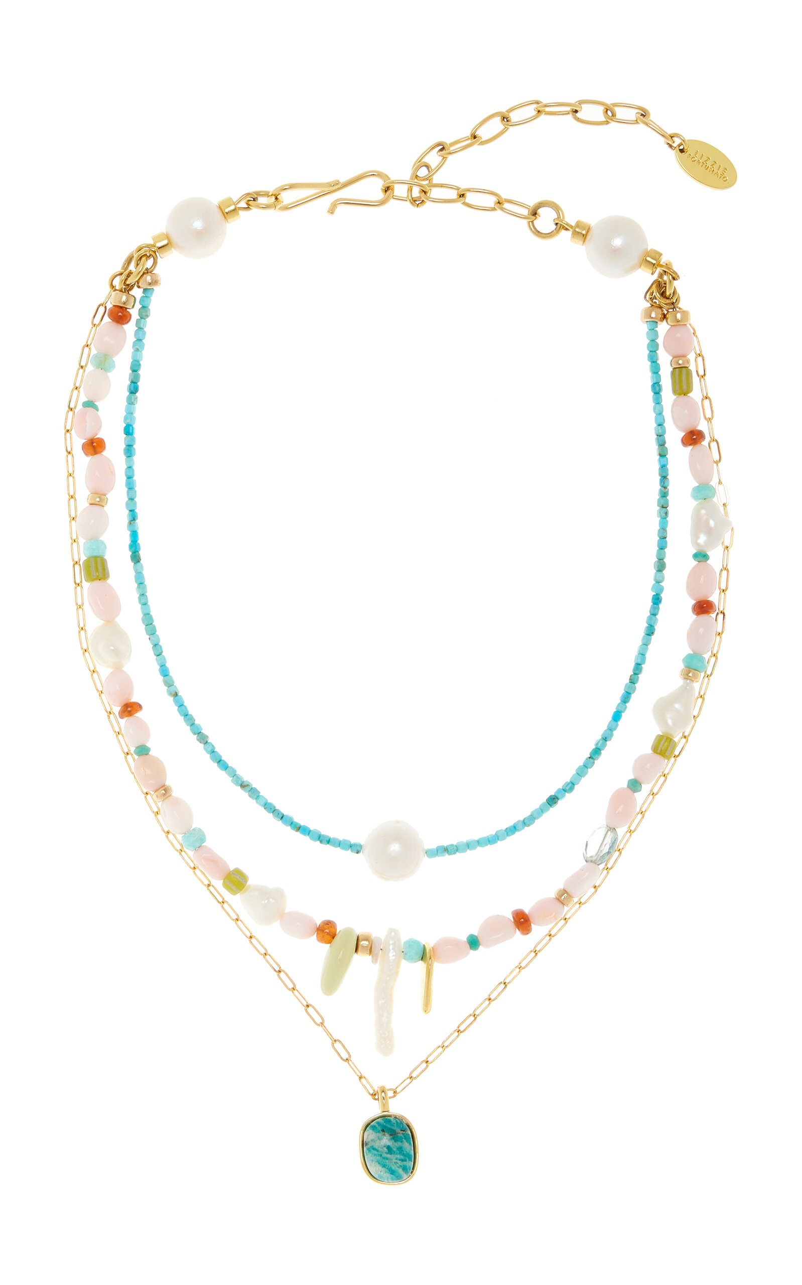 Off Shore Gold-Plated Multi-Strand Beaded Necklace