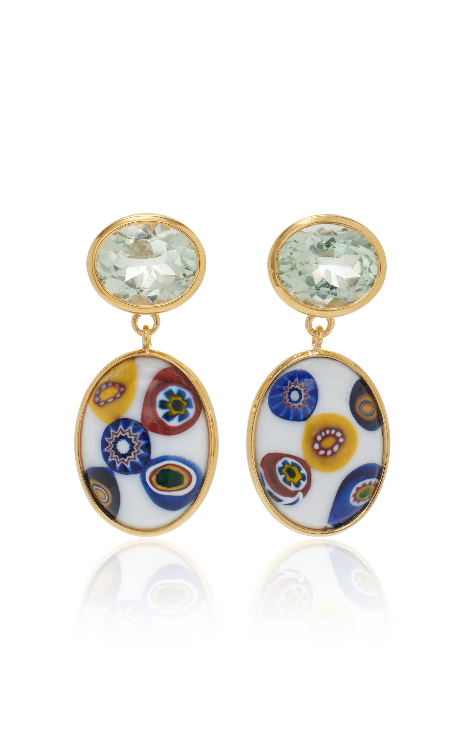 Murano Muse Gold-Plated Amethyst; Glass Earrings