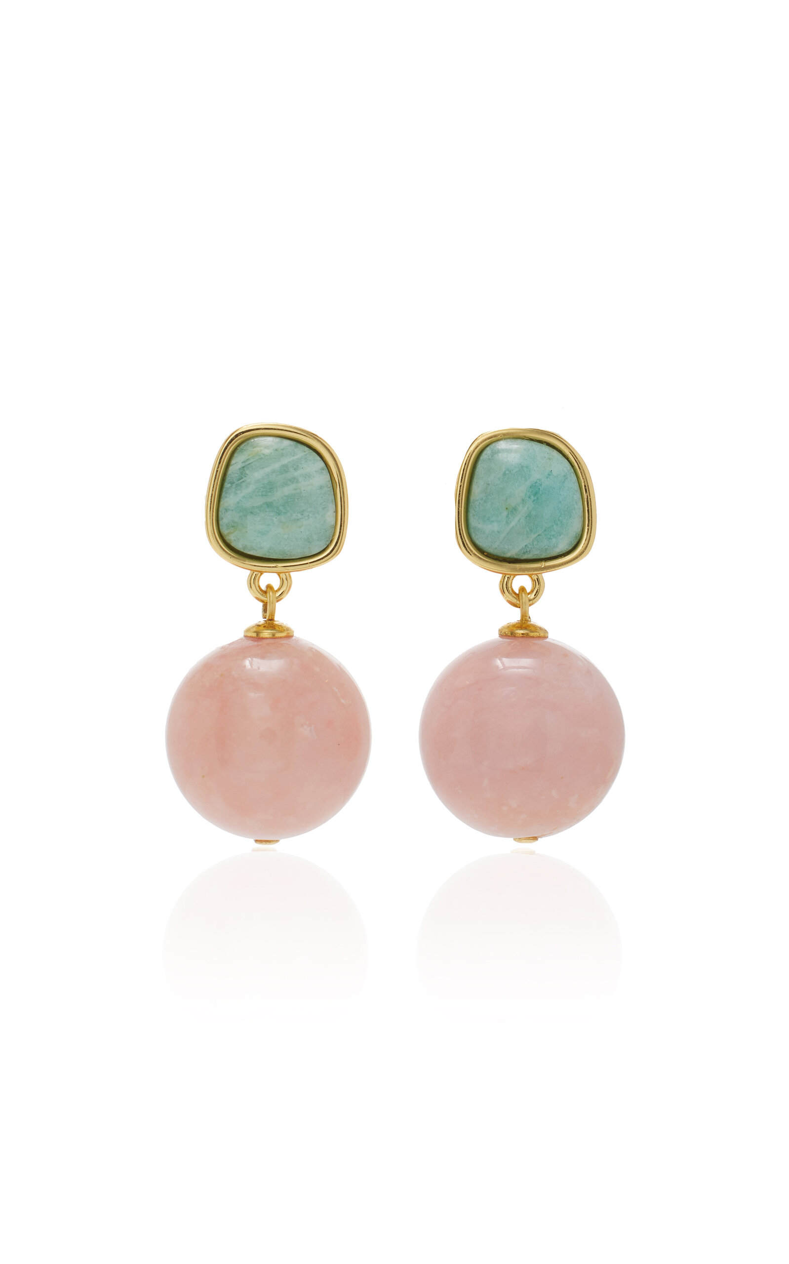 Rio Gold-Plated Amazonite; Opal Earrings