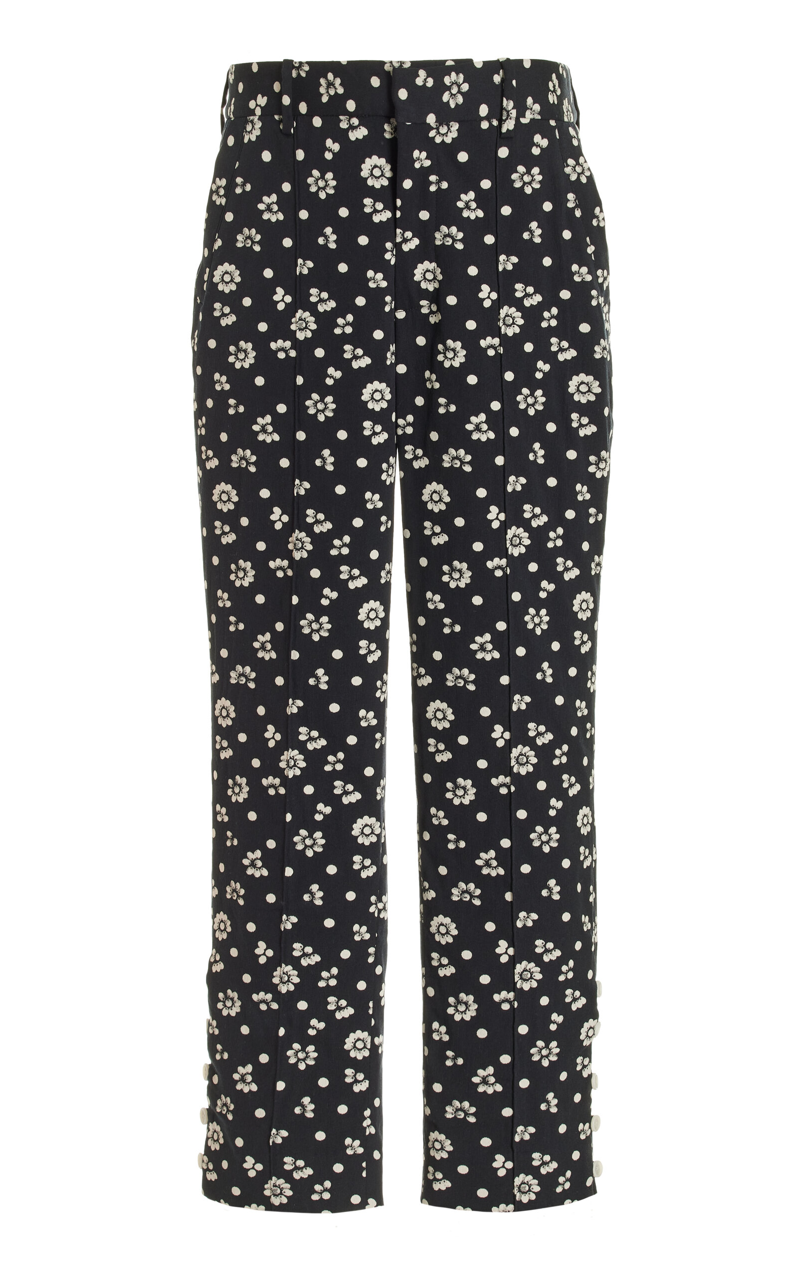 Oboe Printed Cotton-Blend Cropped Pants