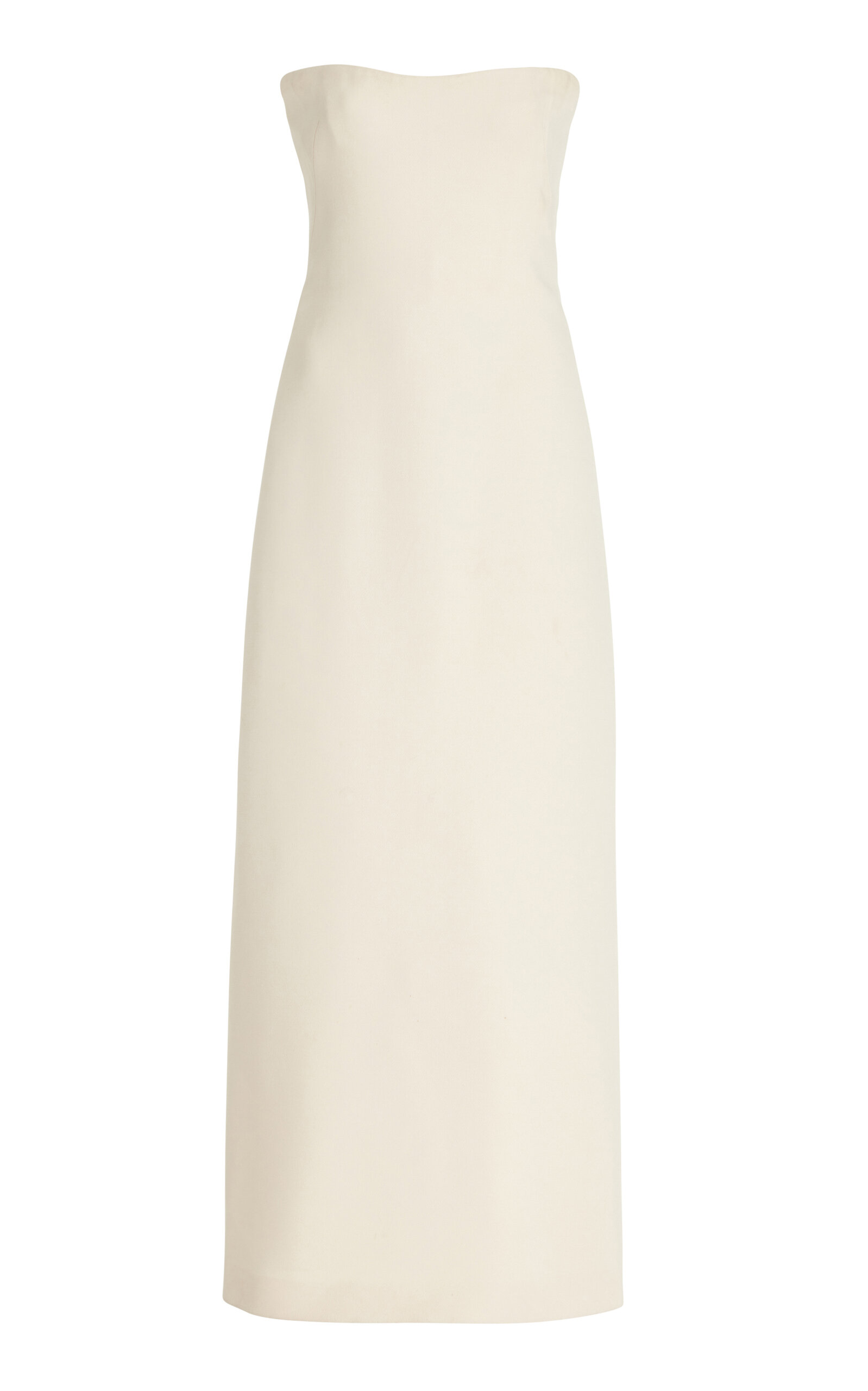 Shop Gabriela Hearst Opus Strapless Wool-silk Maxi Dress In Ivory