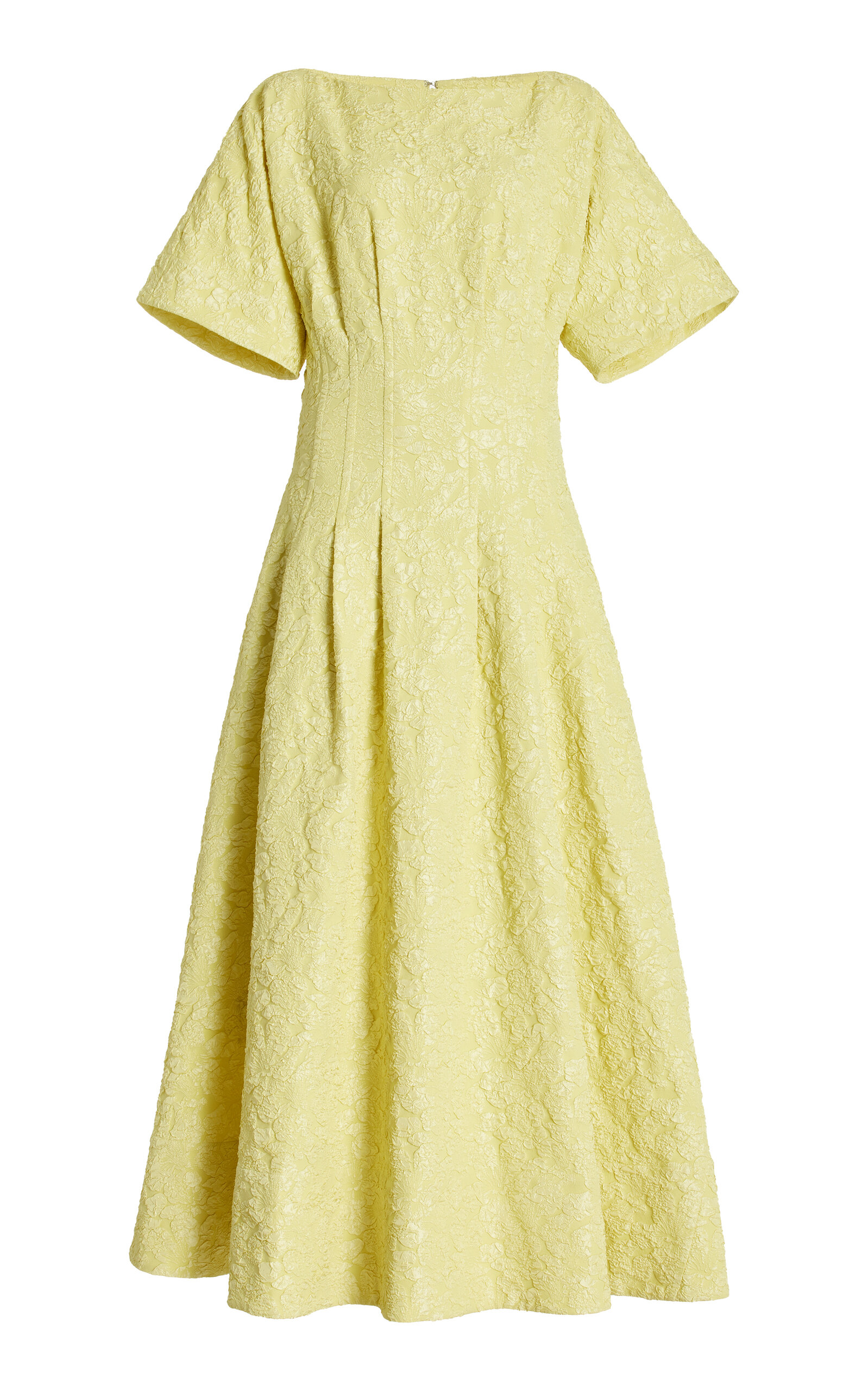 Shop Simkhai Rosalie Textured Jacquard Maxi Dress In Yellow