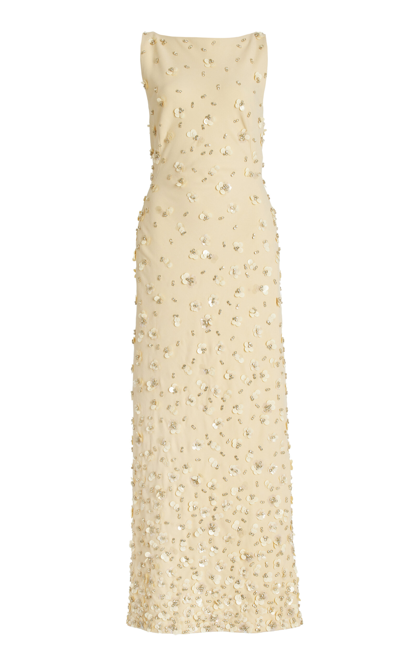 Shop Simkhai Claudia Embellished Crepe Maxi Dress In Yellow