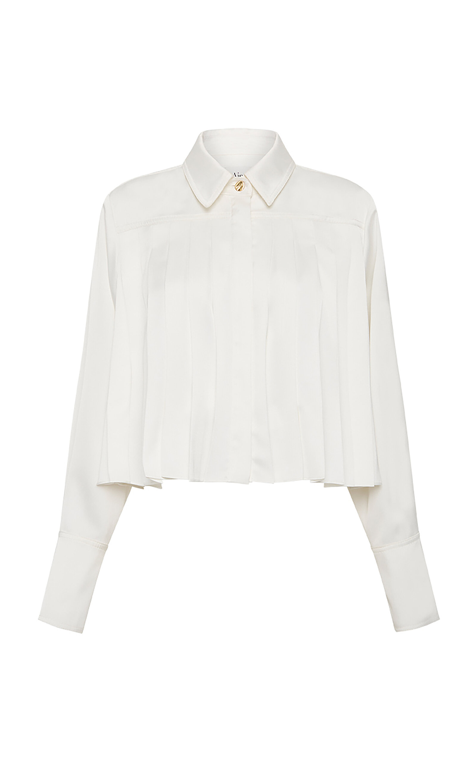 Estrade Pleated Poplin Cropped Shirt