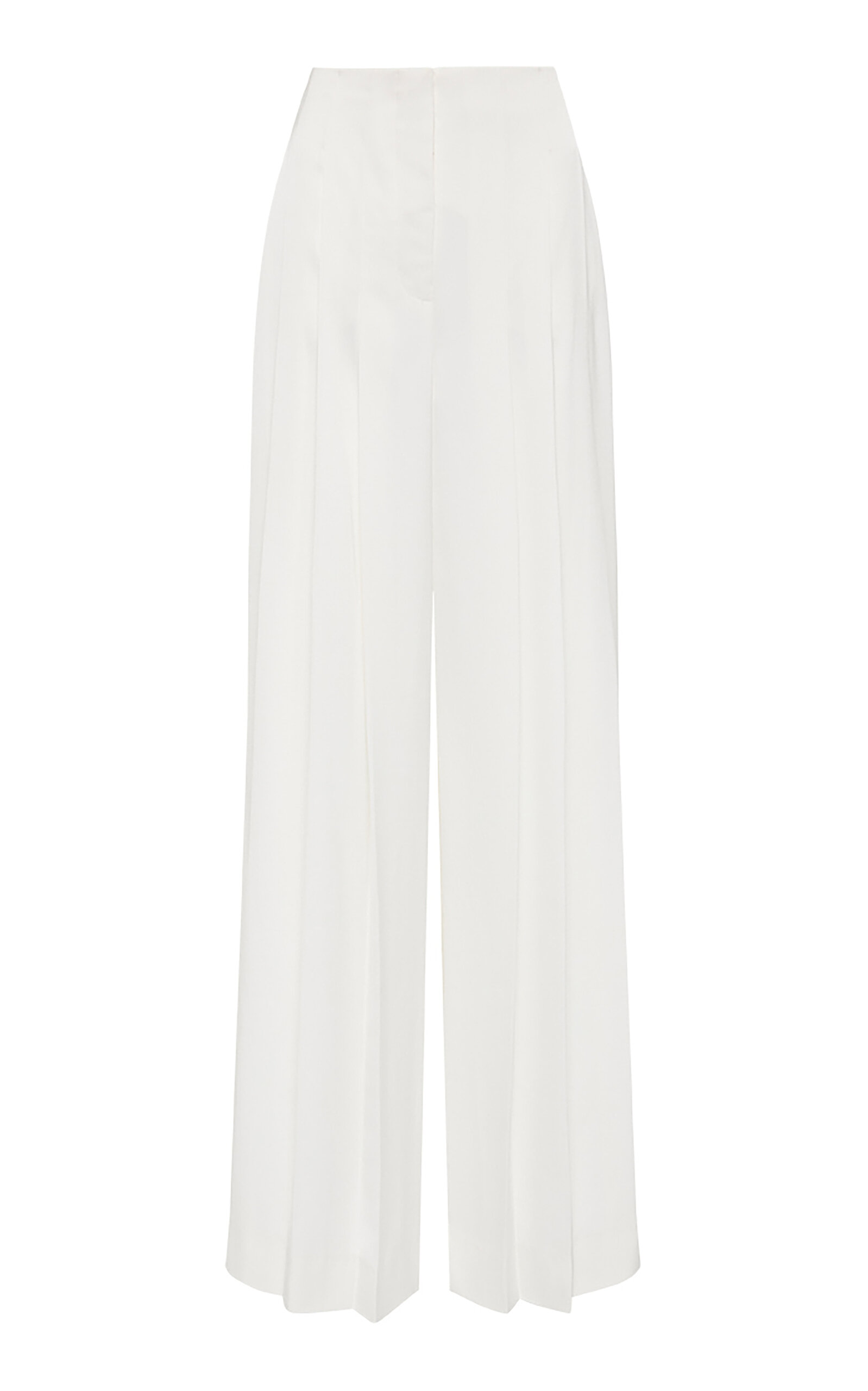 Estrade Pleated Poplin Wide-Leg Pants