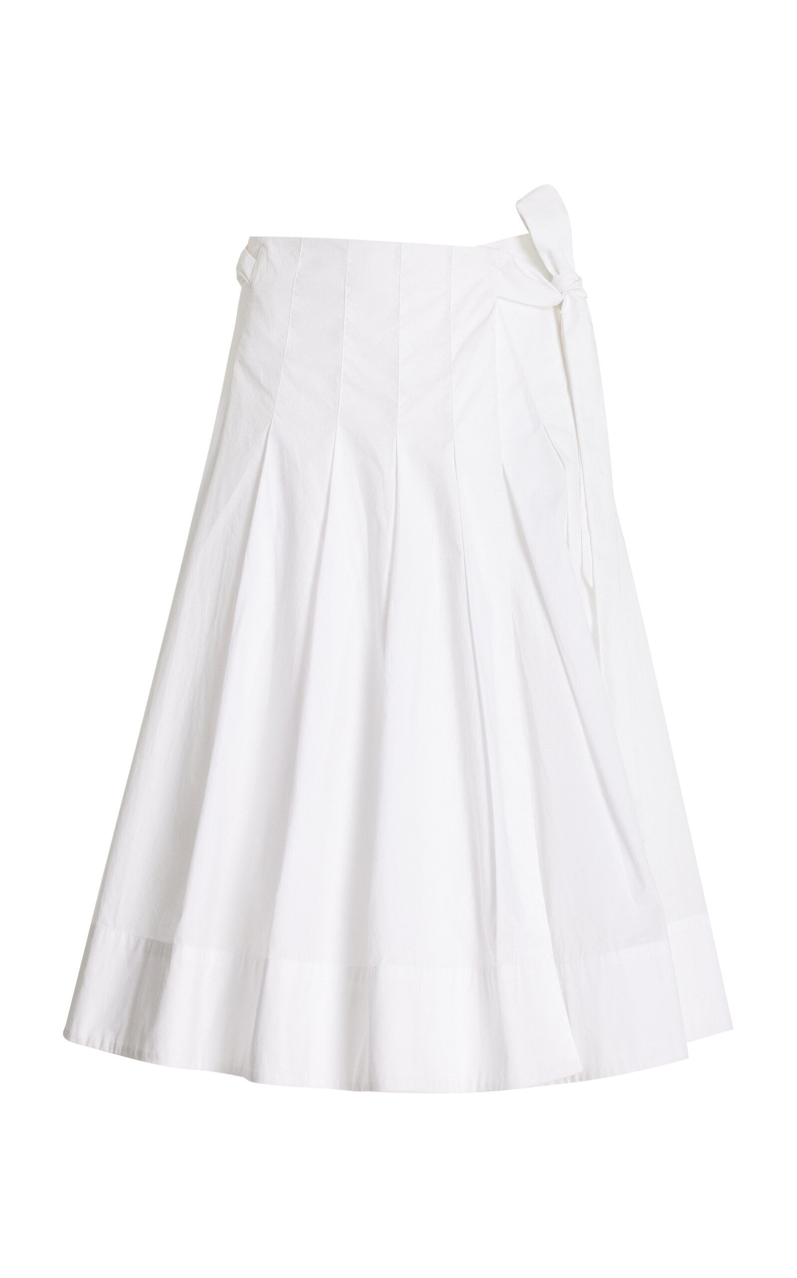 Peters Pleated Cotton-Poplin Midi Skirt