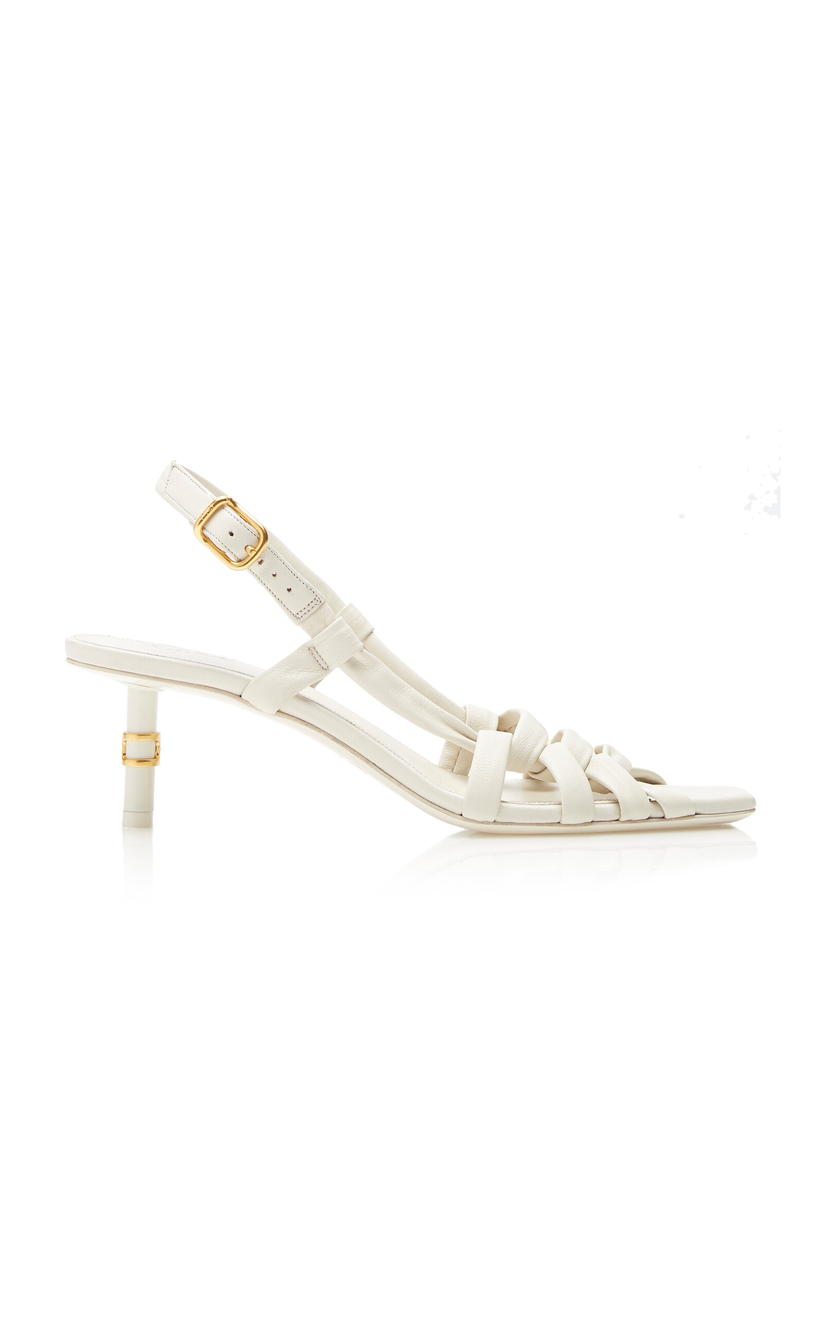 Shop Chloé Marcie Leather Sandals In White