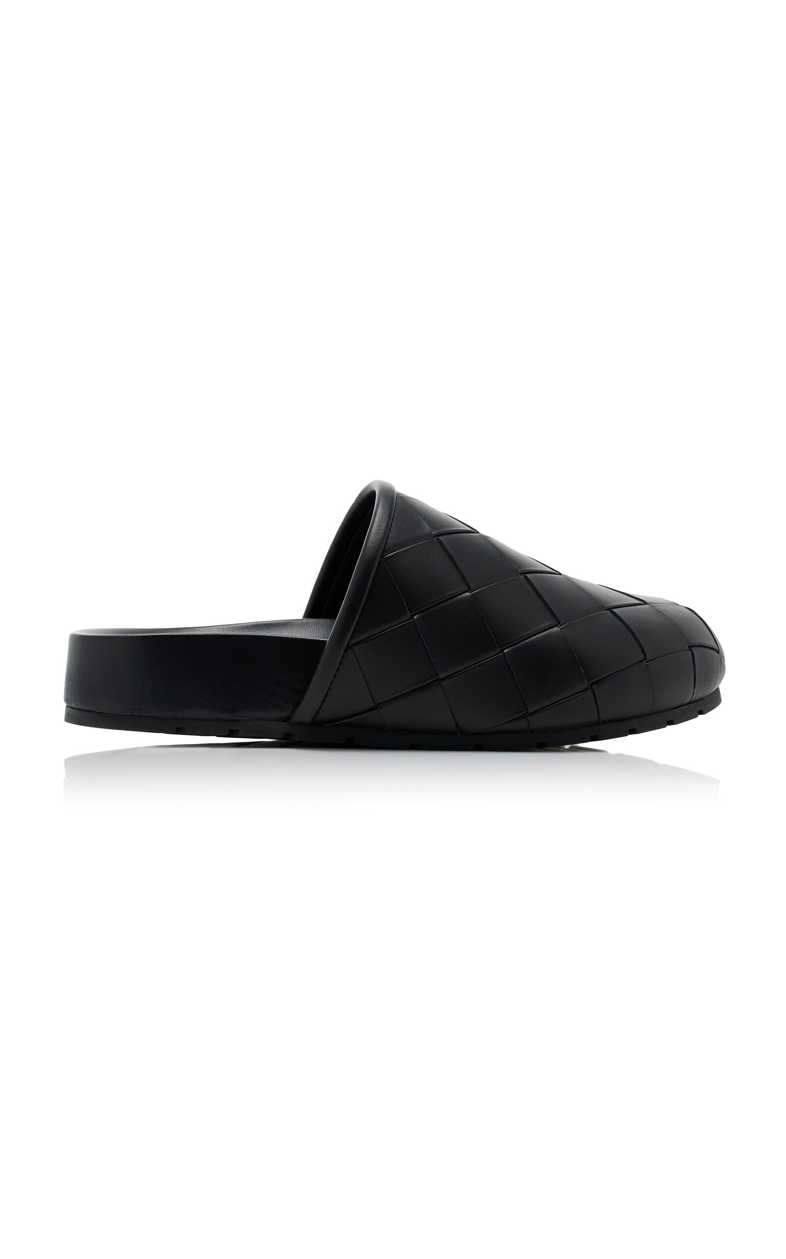 Shop Bottega Veneta Reggie Intrecciato Leather Mules In Black