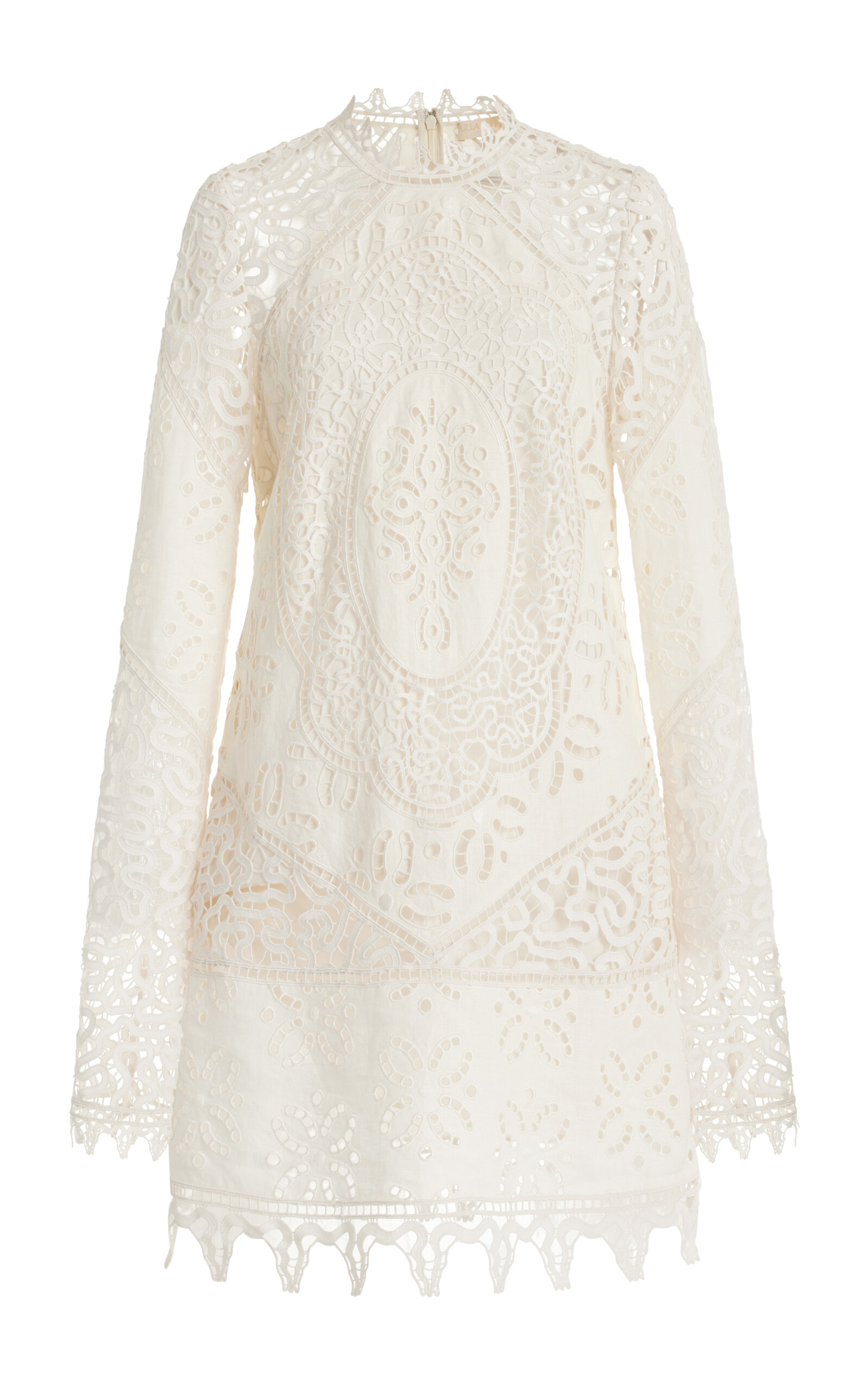 Ulla Johnson Eleni Eyelet-lace Linen Mini Dress In White