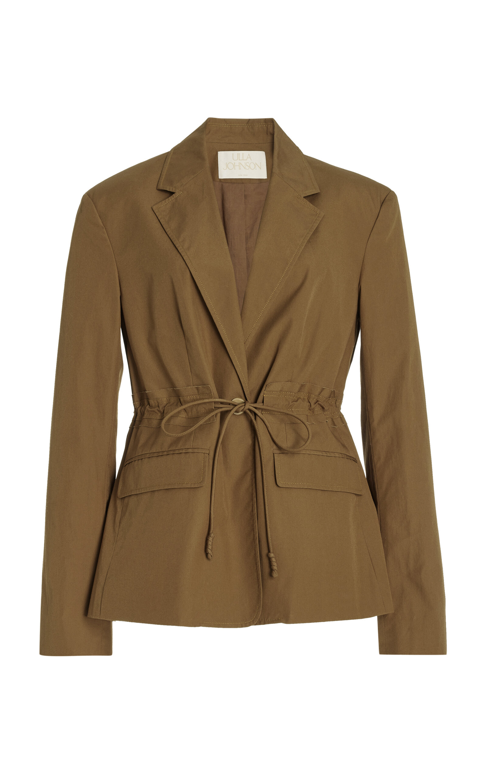 Ulla Johnson Marisol Cinched Cotton Jacket In Green