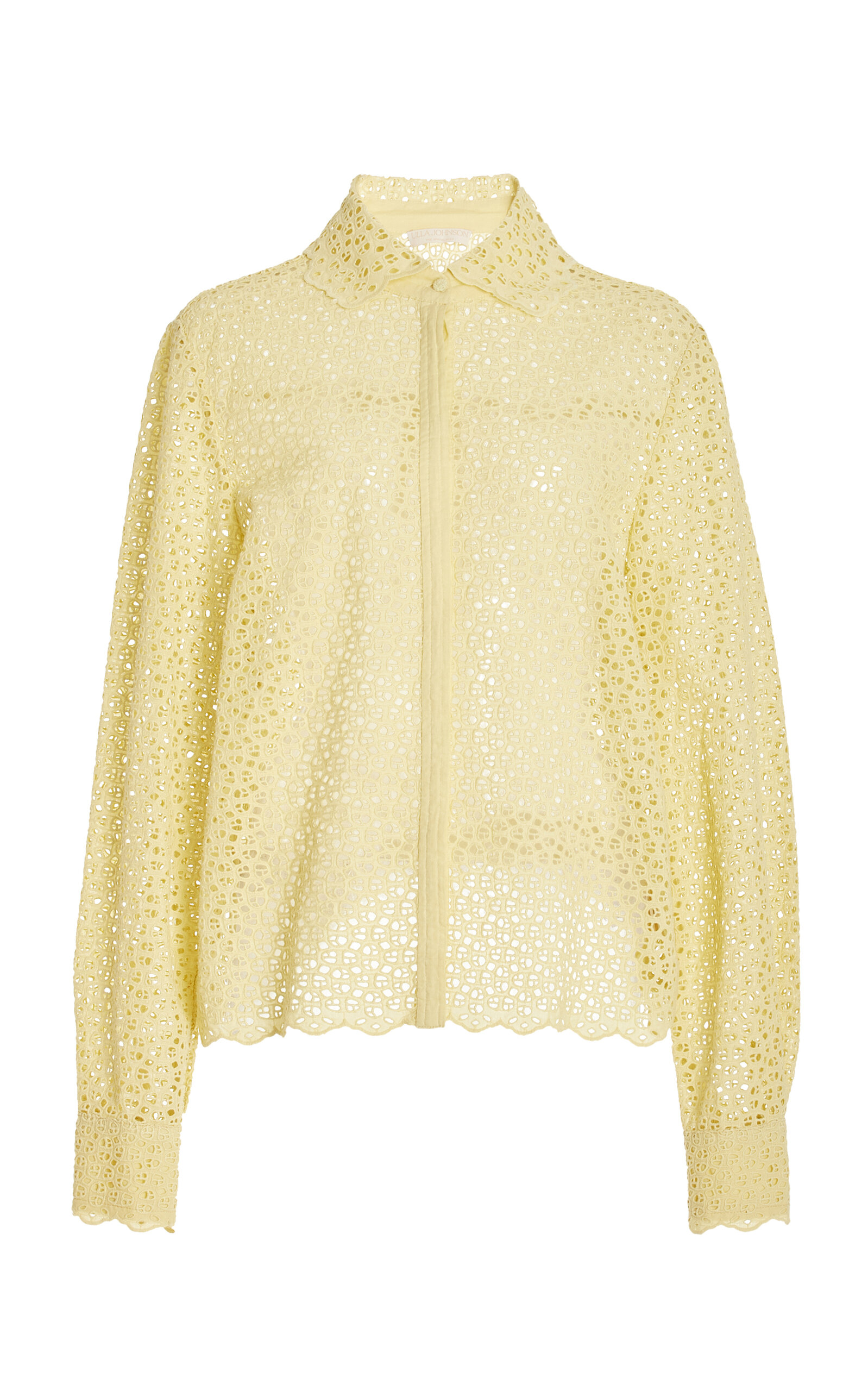 Ulla Johnson Abbott Eyelet Cotton Blouse In Yellow