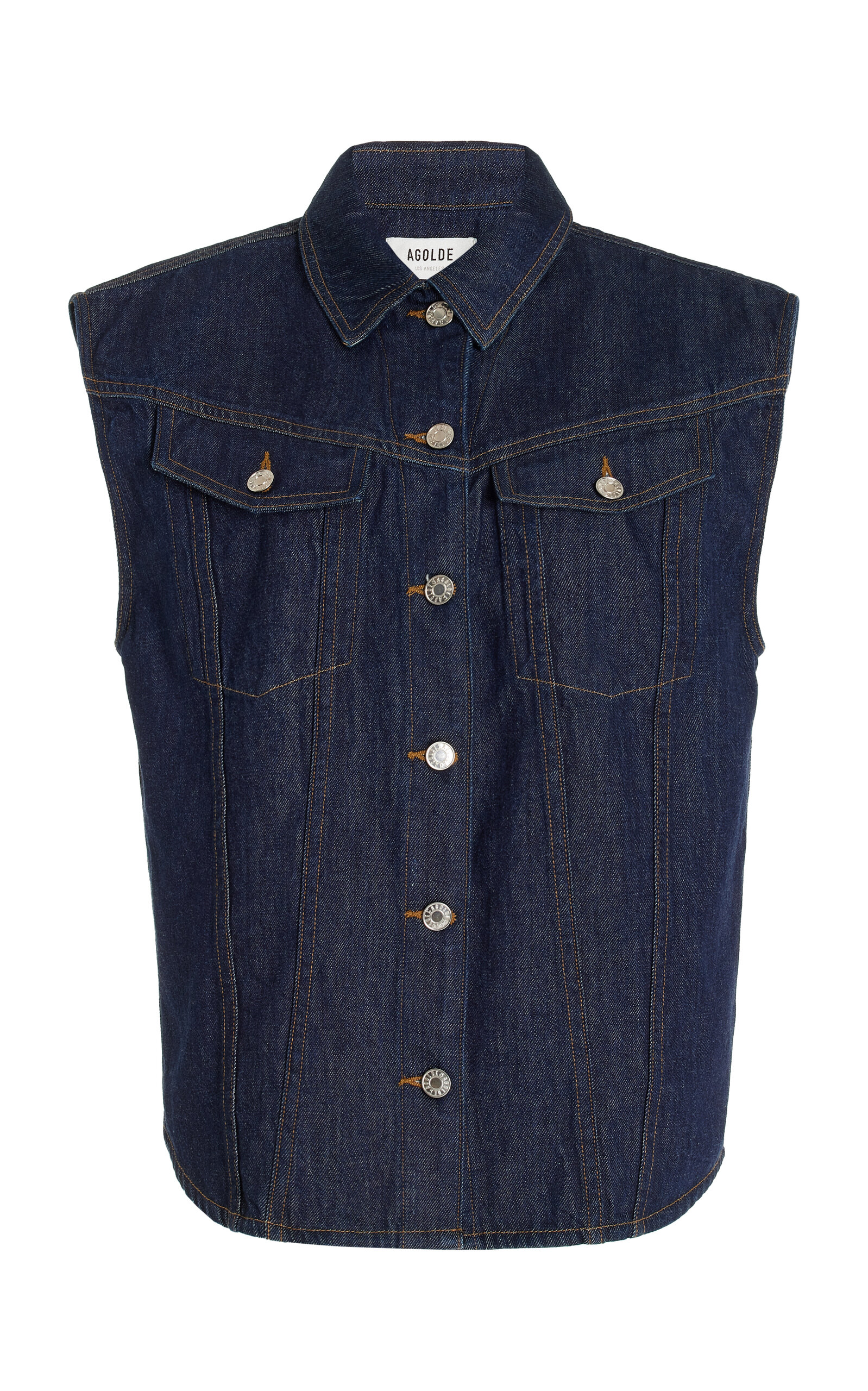 Shop Agolde Evan Denim Shirt In Dark Wash