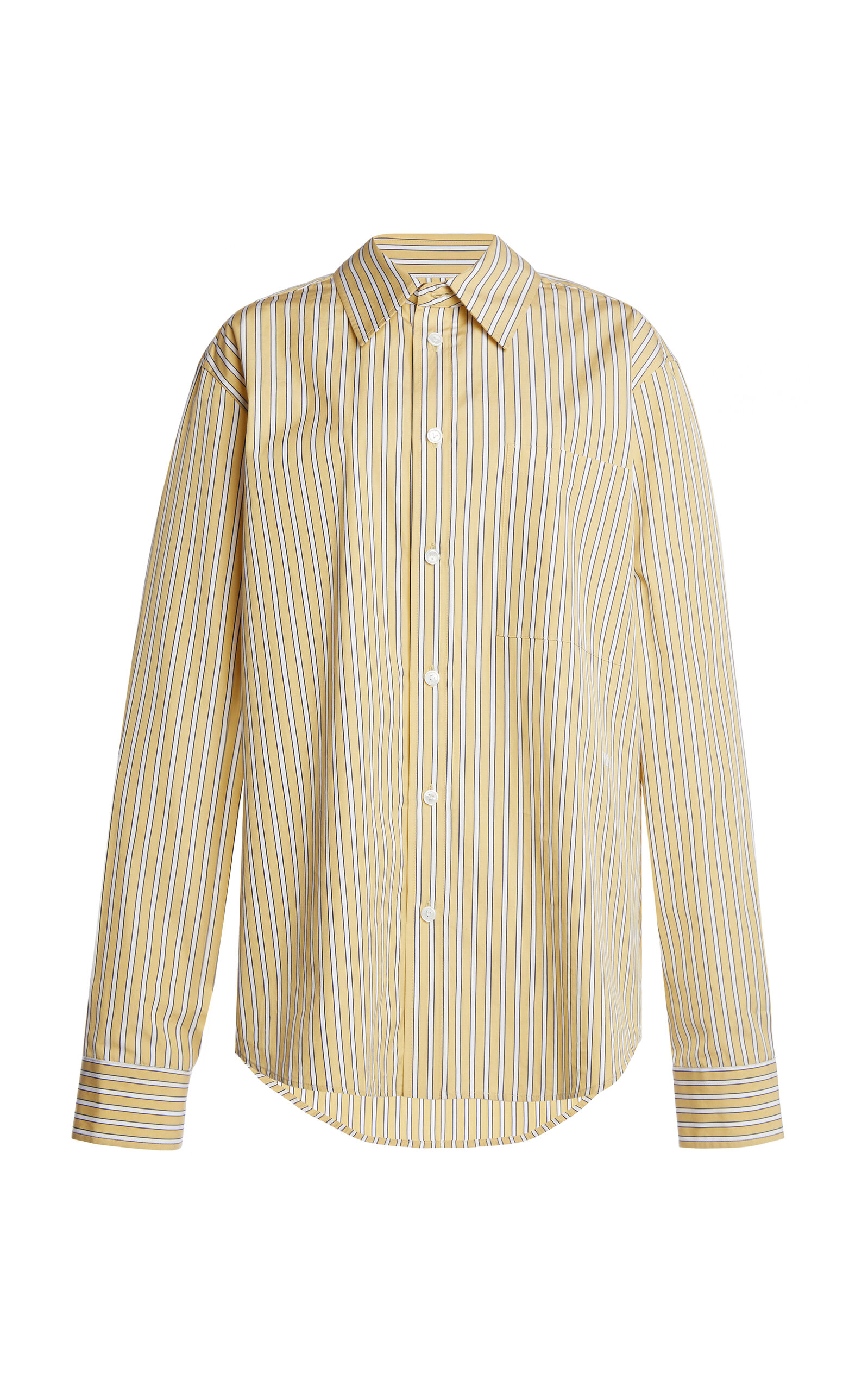 Shop Bottega Veneta Cotton Poplin Shirt In Yellow