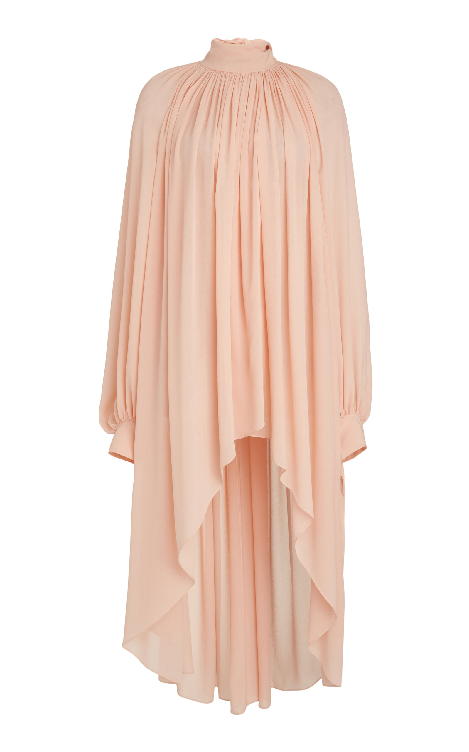 Shop Chloé Silk-georgette Mini Tunic Dress In Pink