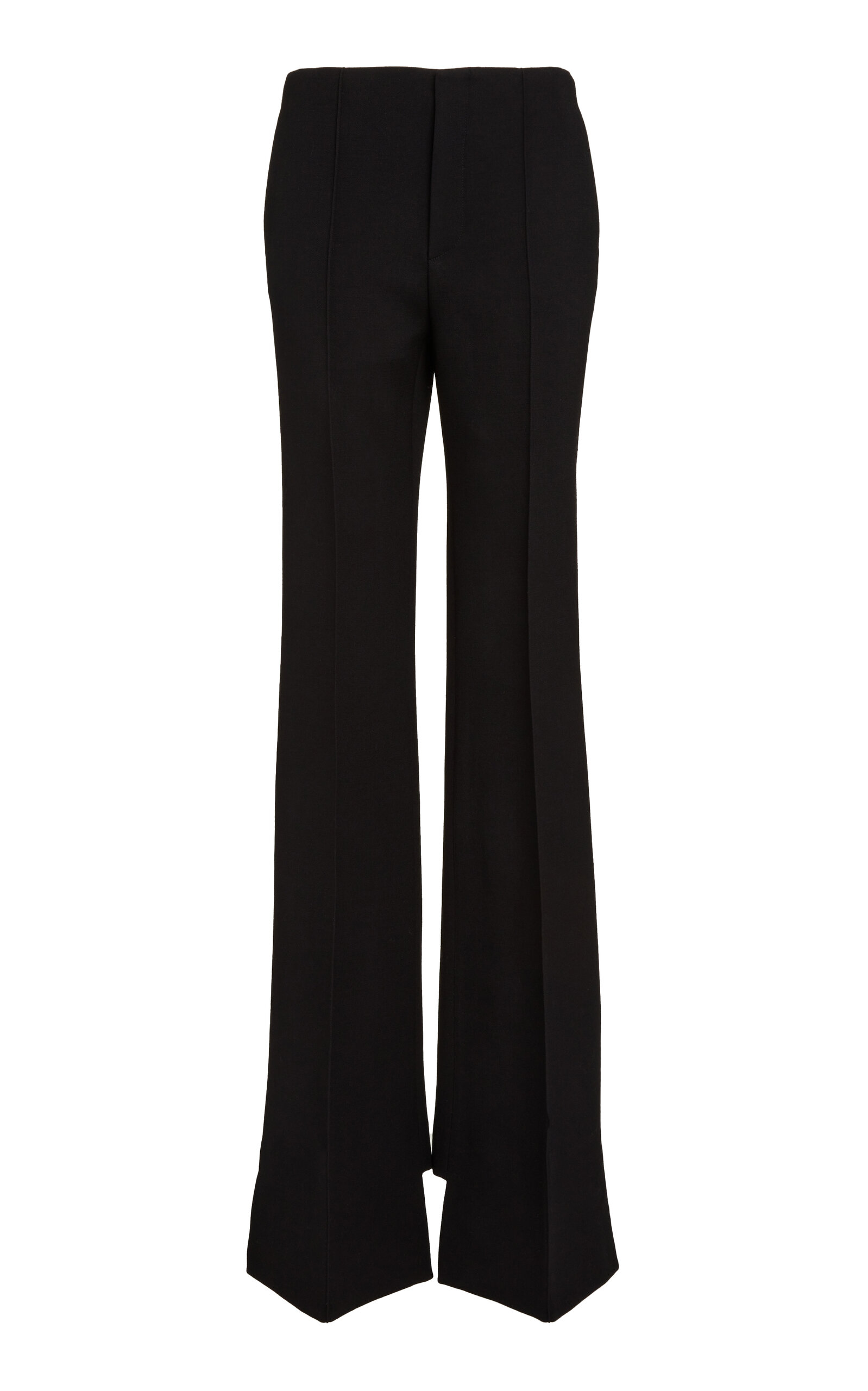 Shop Chloé Broken-heel Low-rise Stretch-wool Pants In Black