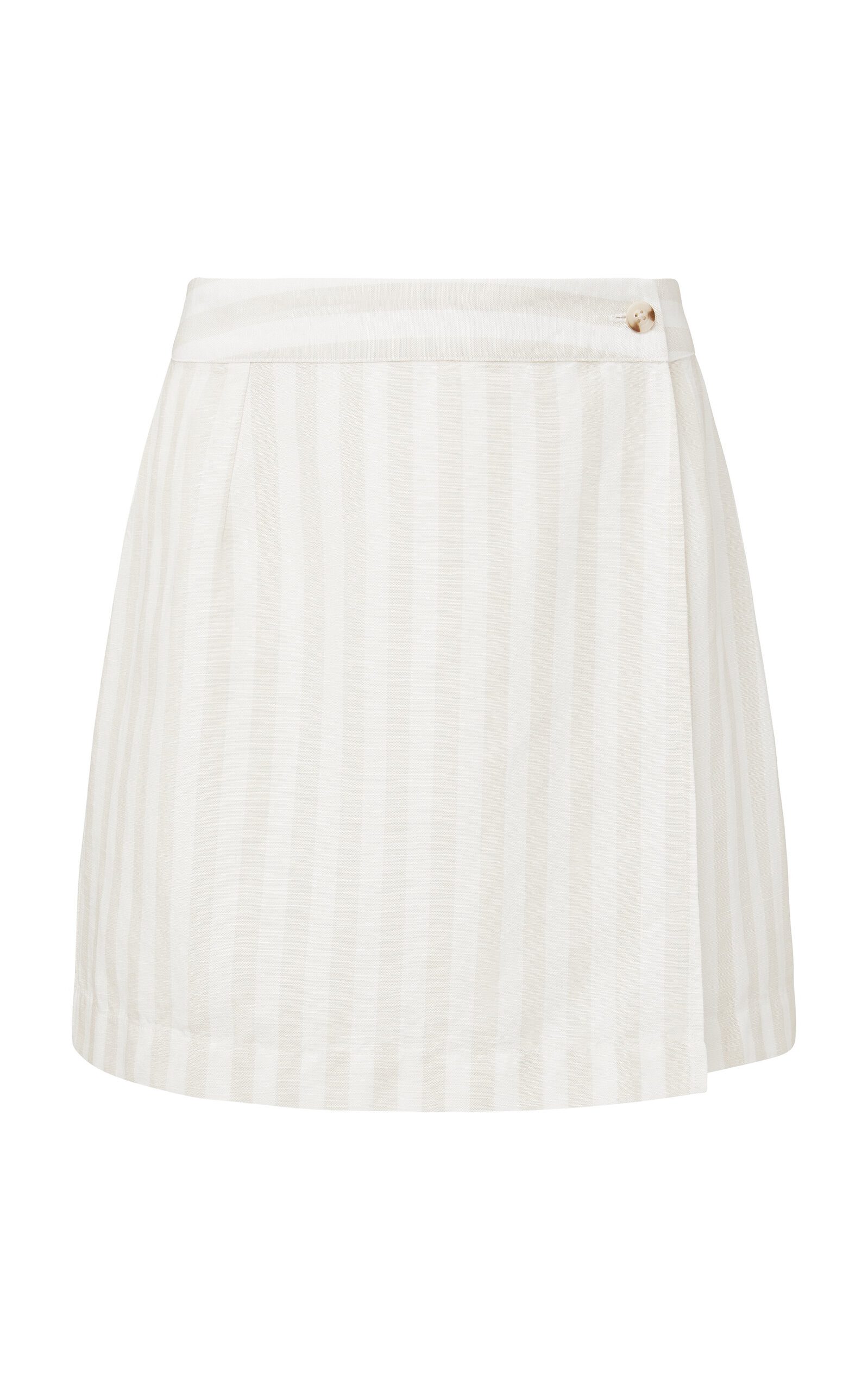 Wrapped Linen-Blend Mini Skirt