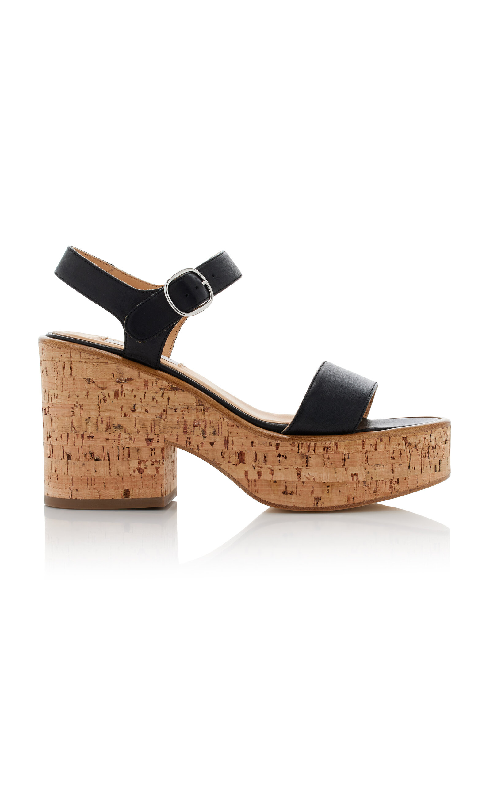 Shop Gabriela Hearst Sardis Leather Platform Sandals In Black