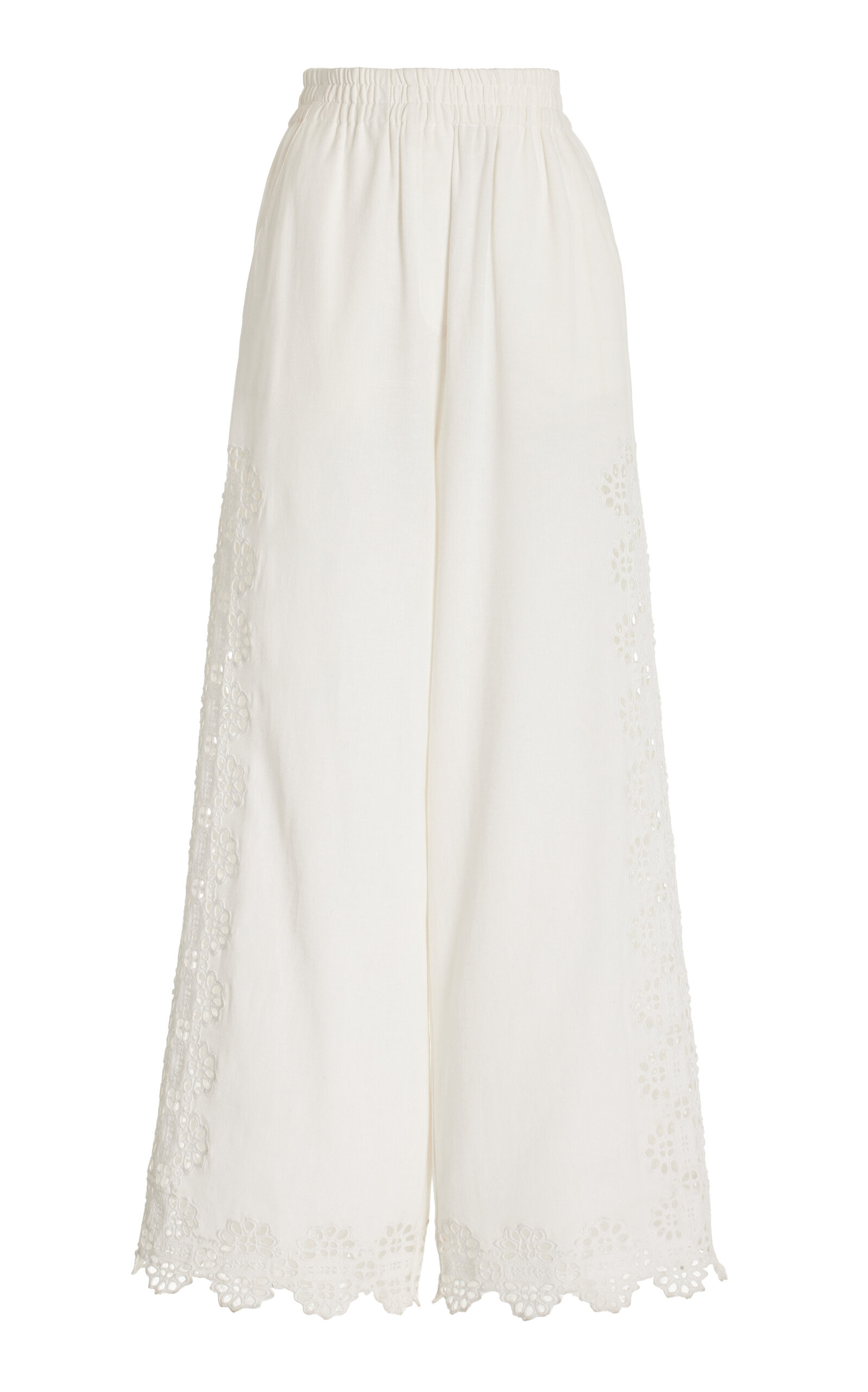 Sea Edith Cotton And Linen-blend Wide-leg Pants In Neutral