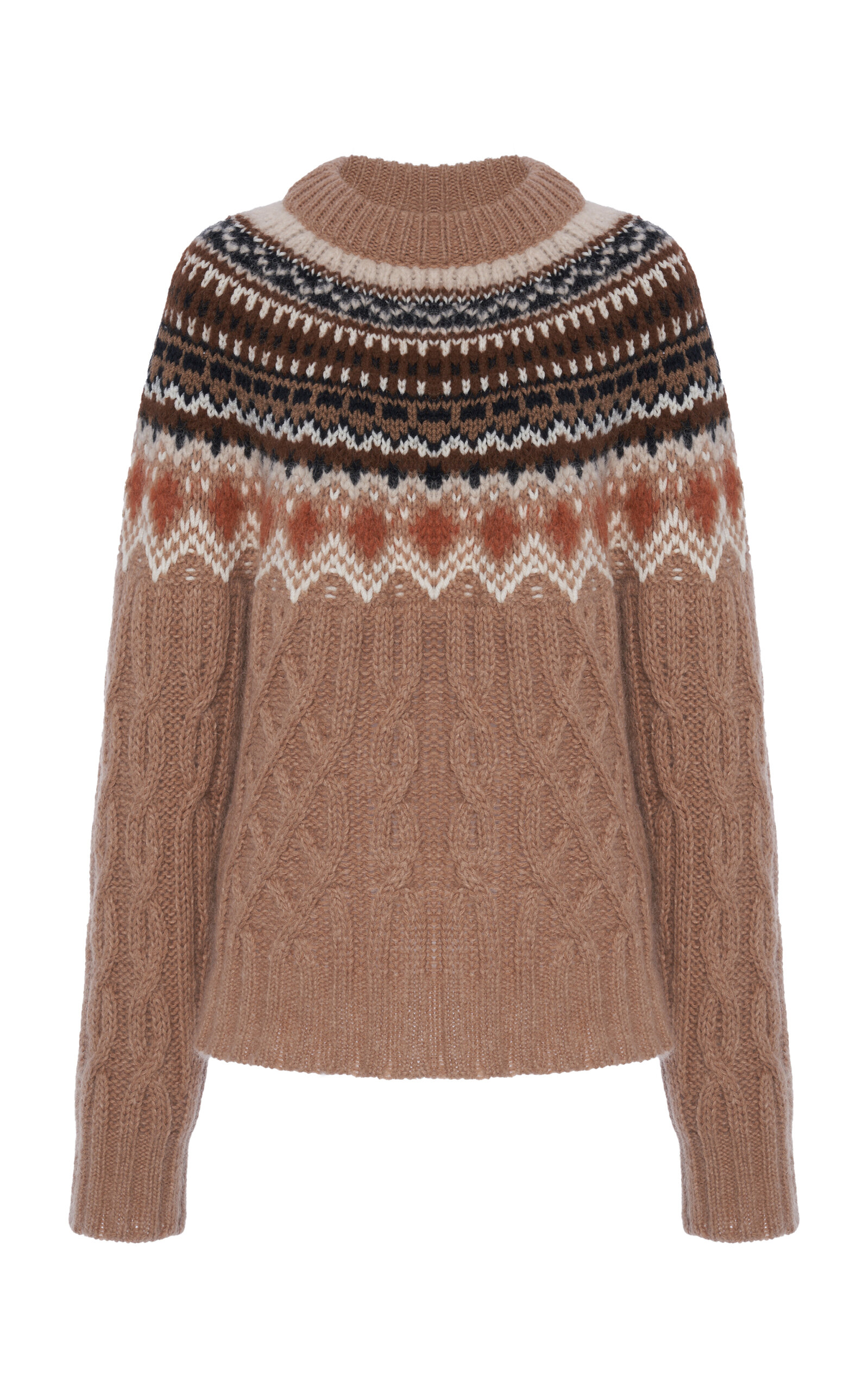 Moncler Knit Wool-mohair Sweater In Brown