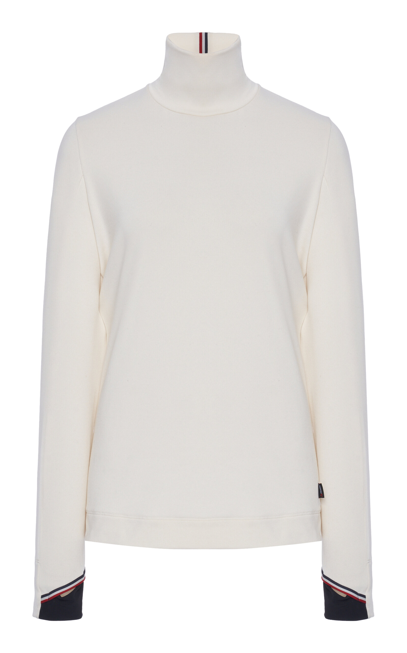 Moncler Base Layer Polartec Knit Turtleneck Top In White