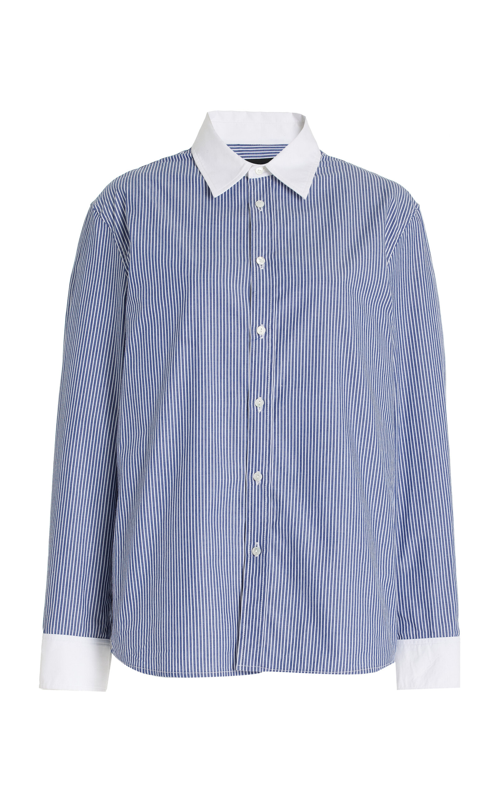 Shop Nili Lotan Raphael Striped Cotton Shirt