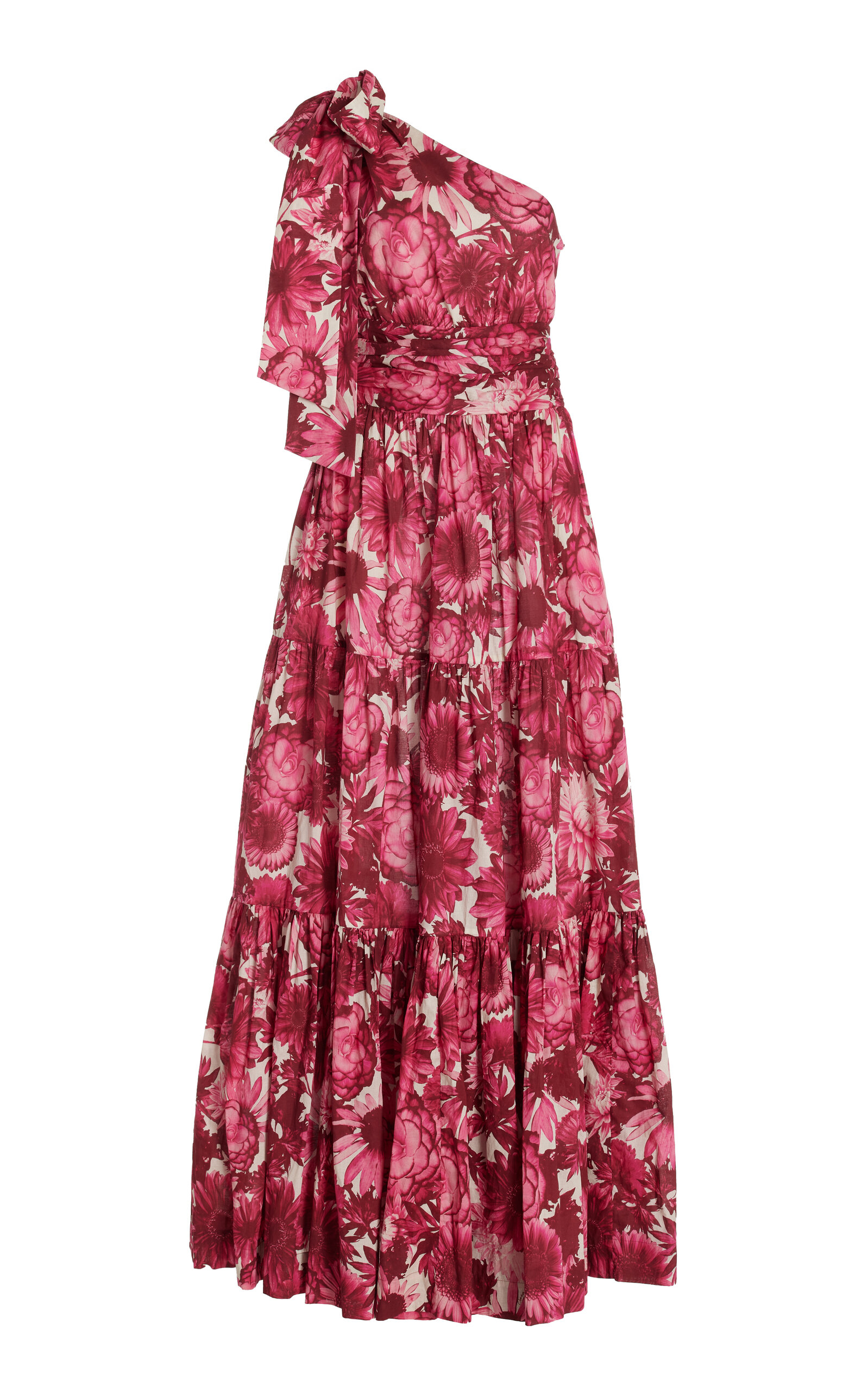 Shop Cara Cara Mattera Printed Cotton Maxi Dress In Pink