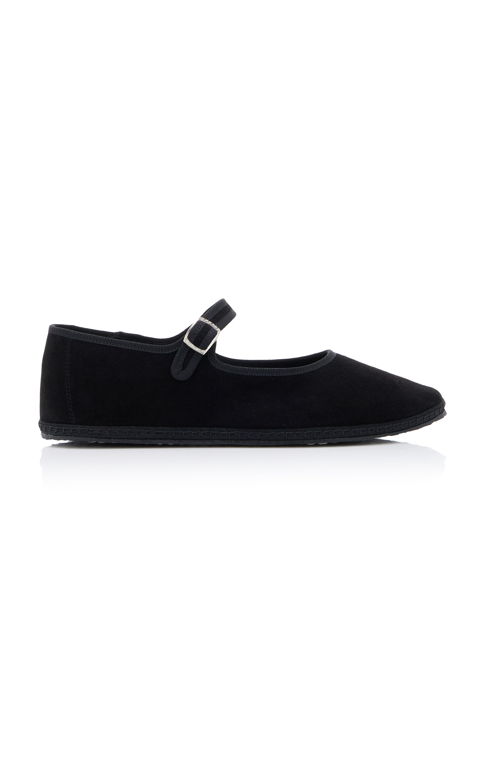 Shop Vibi Venezia Suede Mary Jane Flats In Black