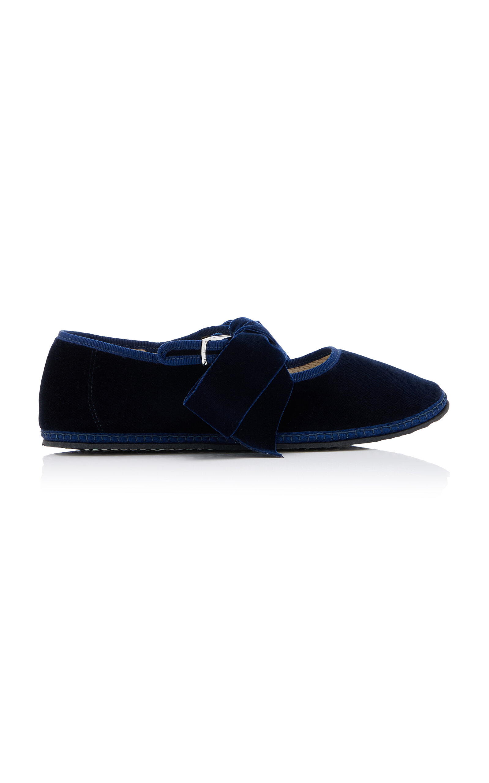 Shop Vibi Venezia Bow Convertible Velvet Mary Jane Flats In Navy