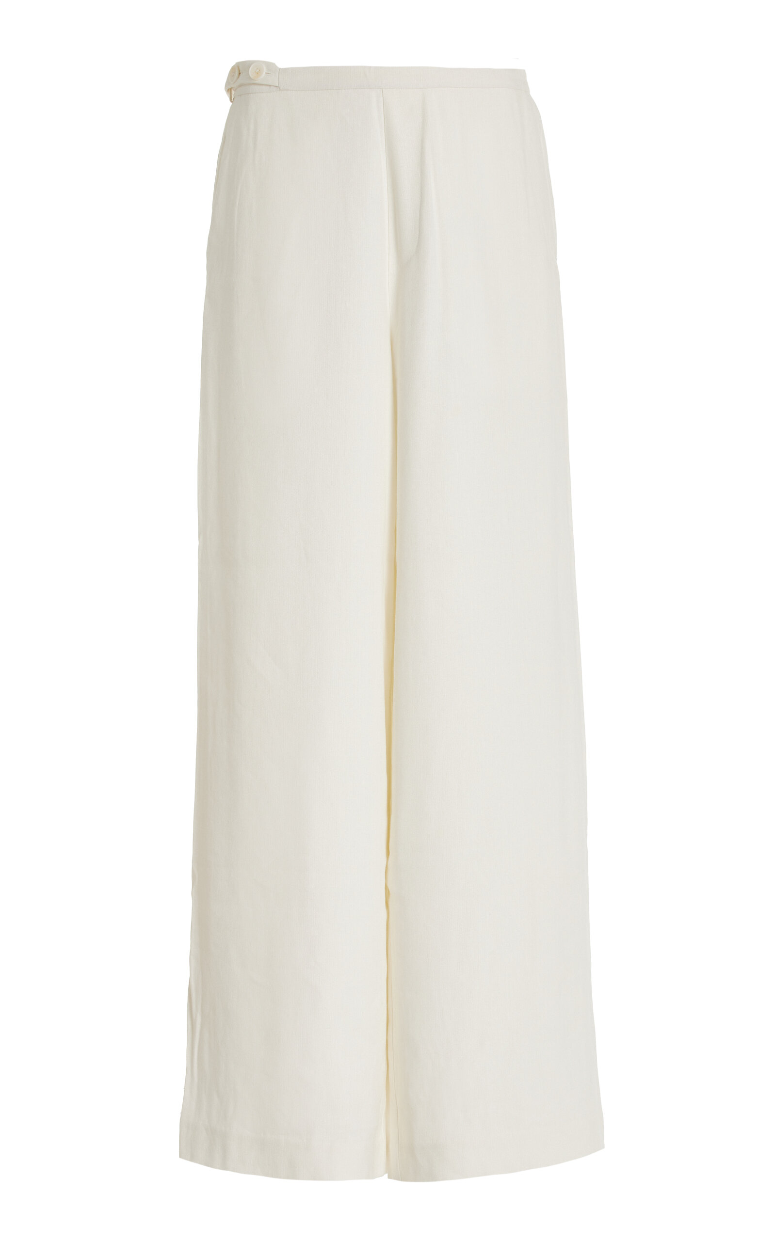Shop Sir Dorian Linen-blend Wide-leg Pants In Ivory