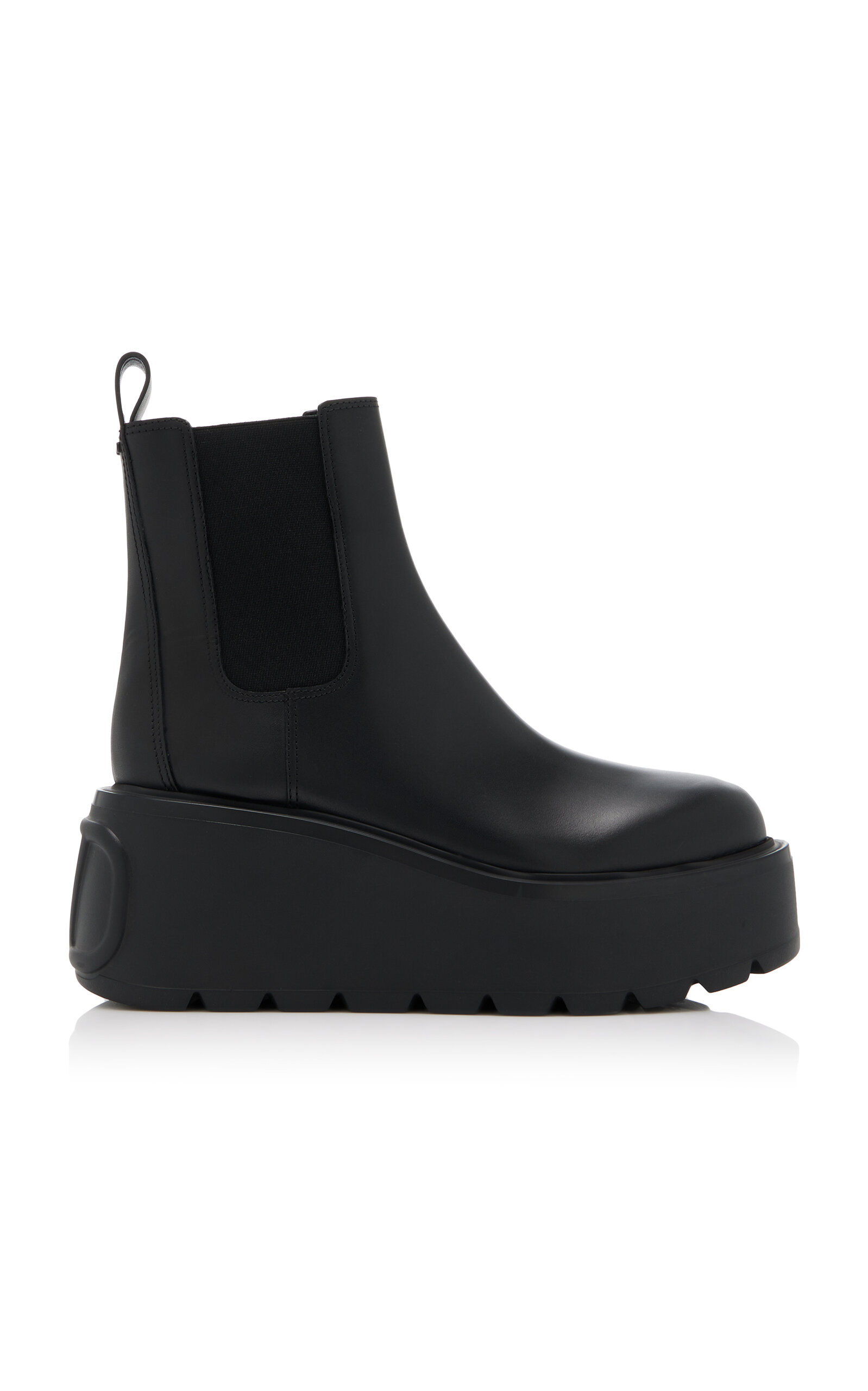 Shop Valentino Uniqueform Leather Ankle Boots In Black