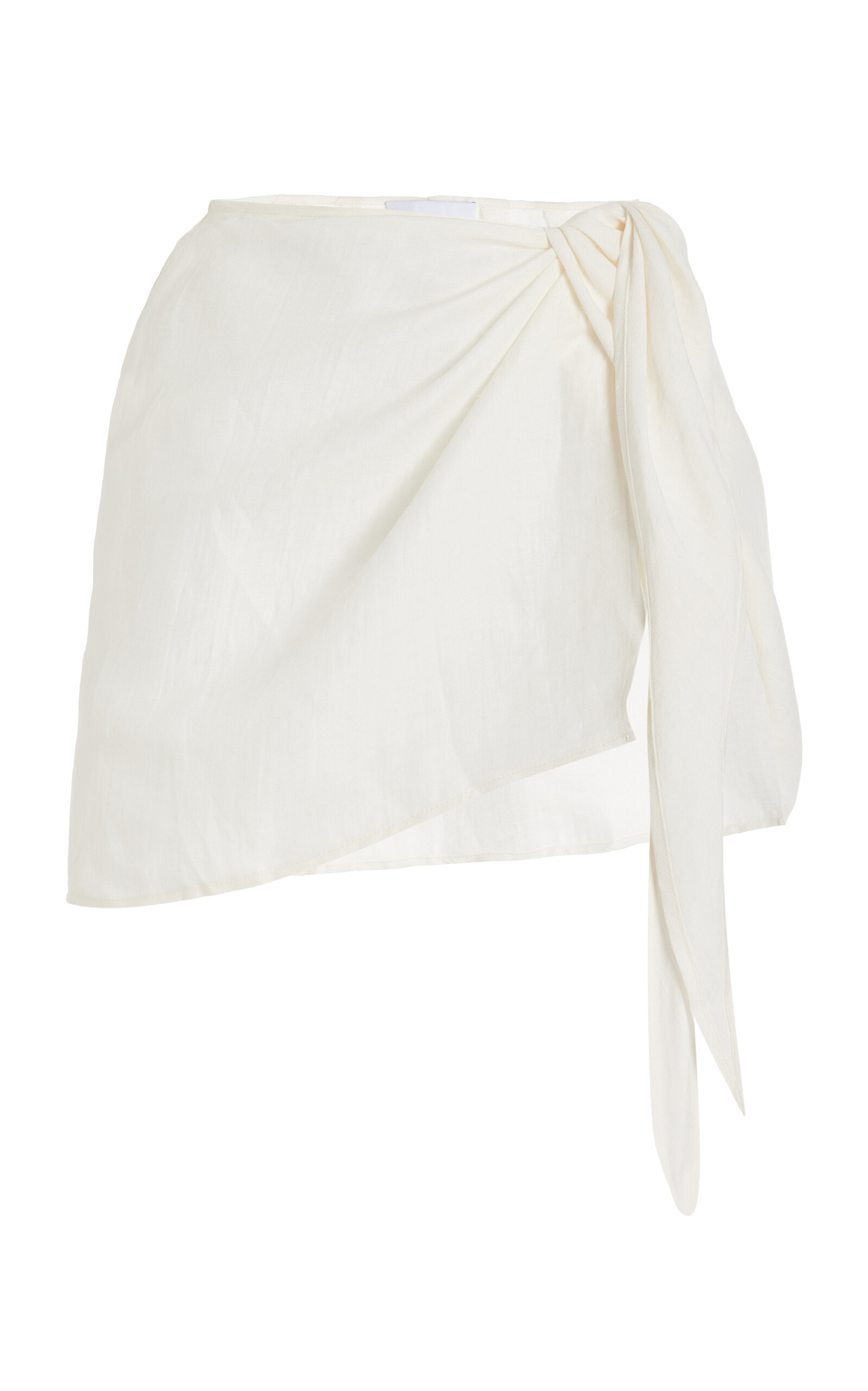 Anemos The Wrap Linen-blend Mini Skirt In White