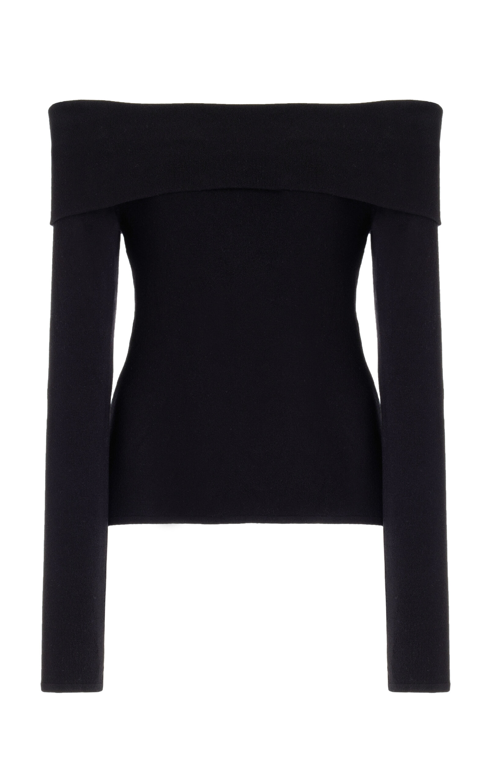 Shop Posse Exclusive Theo Off-the-shoulder Knit Top In Black