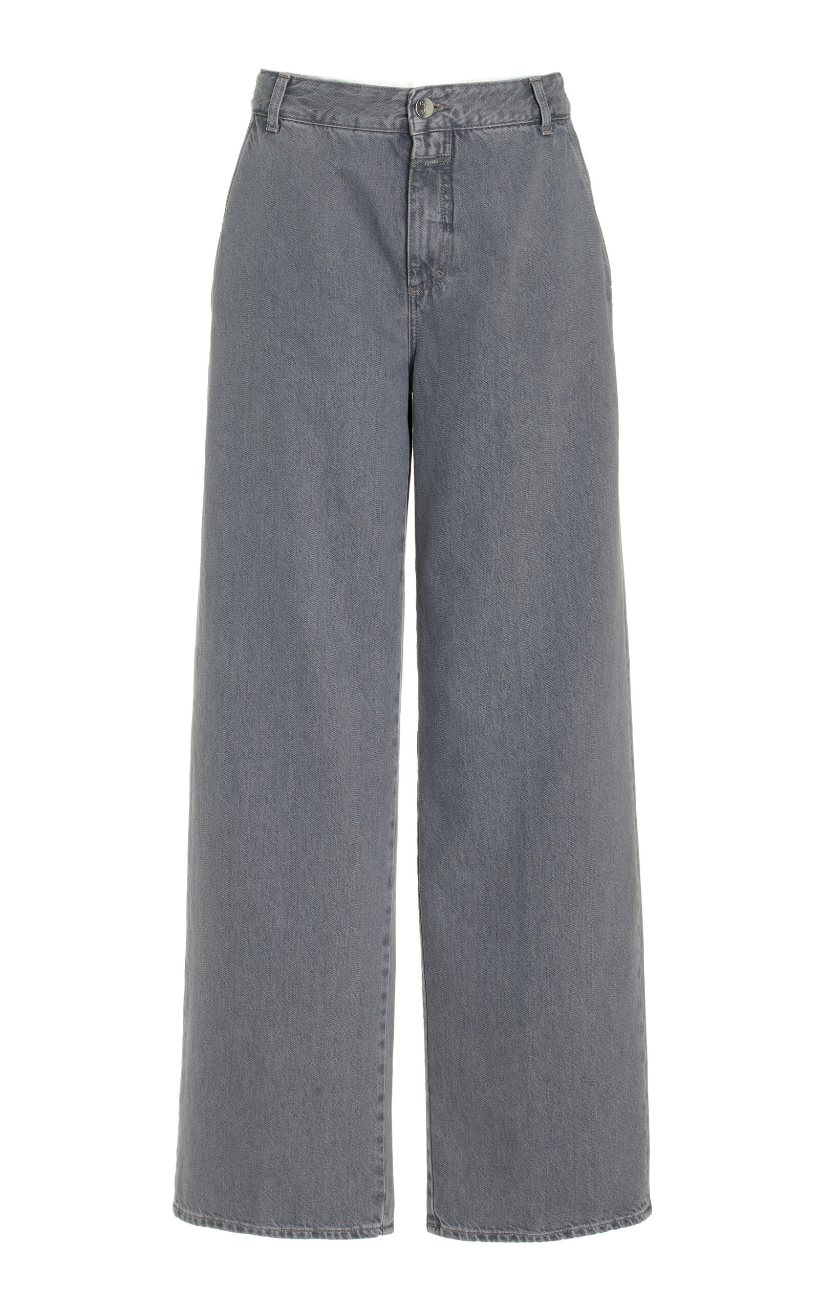 Shop Closed Jurdy Rigid Low-rise Straight-leg Jeans In Grey