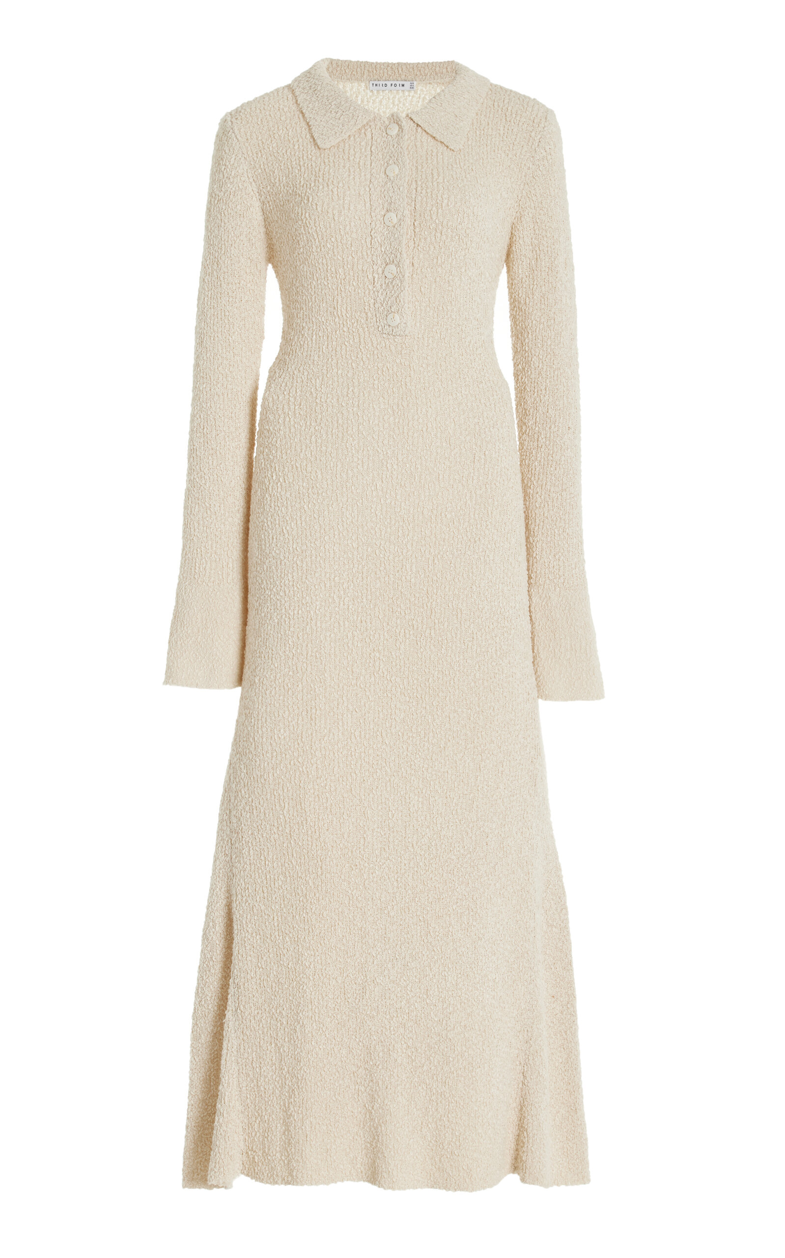 Unbound Boucle-Knit Maxi Shirt Dress