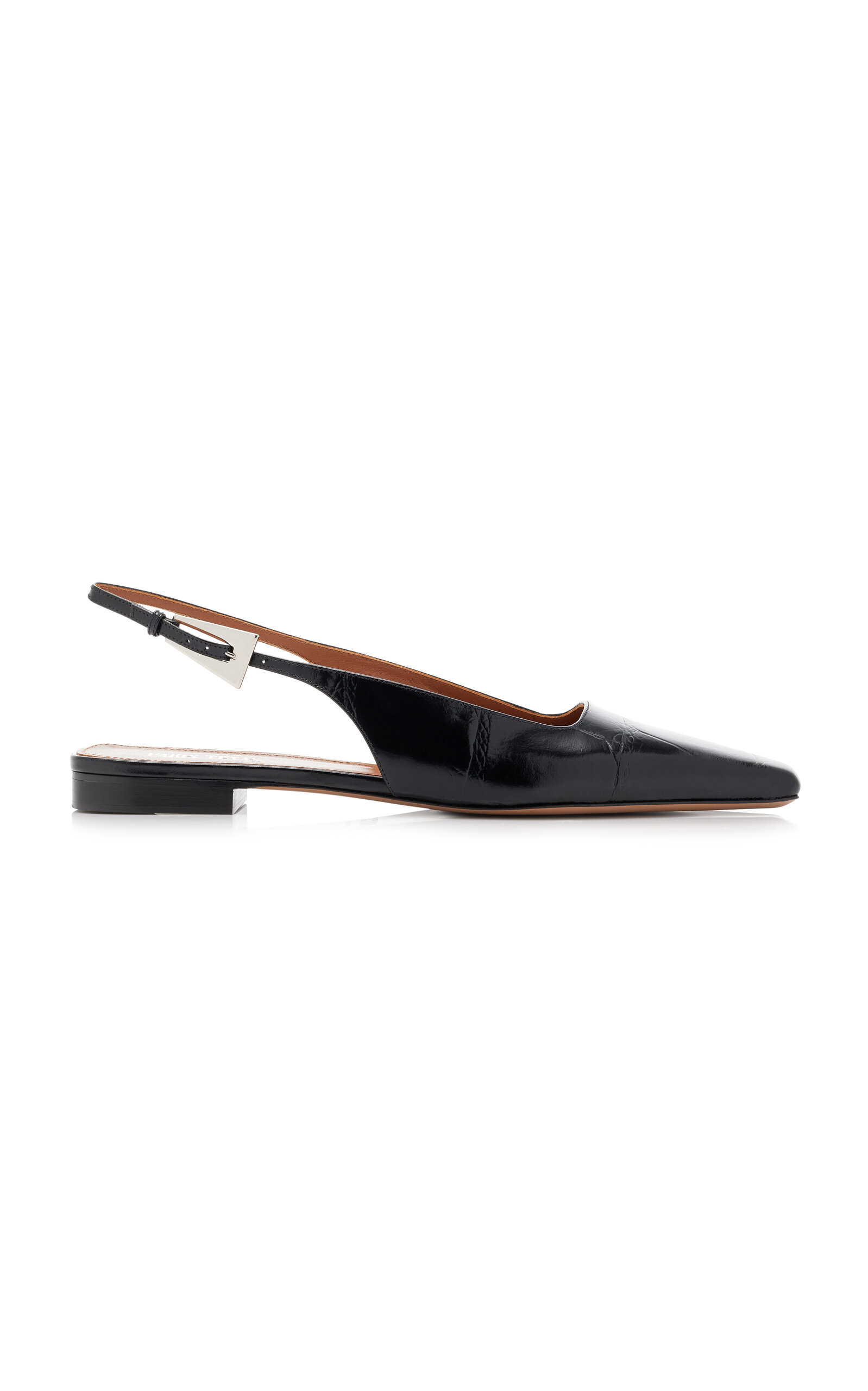 Shop Paris Texas Bettina Patent Leather Slingback Flats In Black