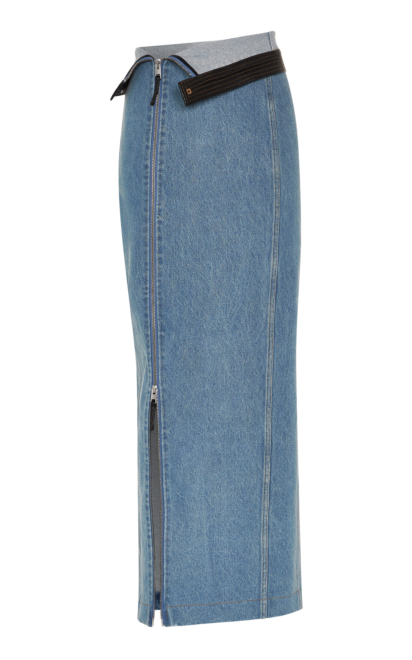 Jo Zip-Detailed Denim Maxi Skirt