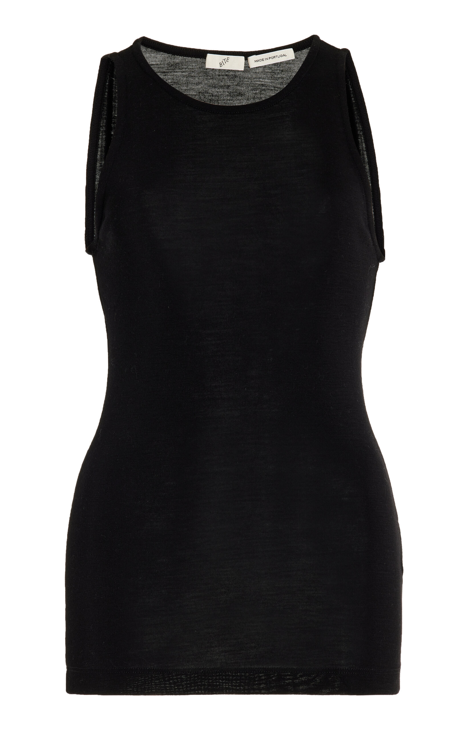 Shop Bite Studios Knit Merino Wool Tank Top In Black