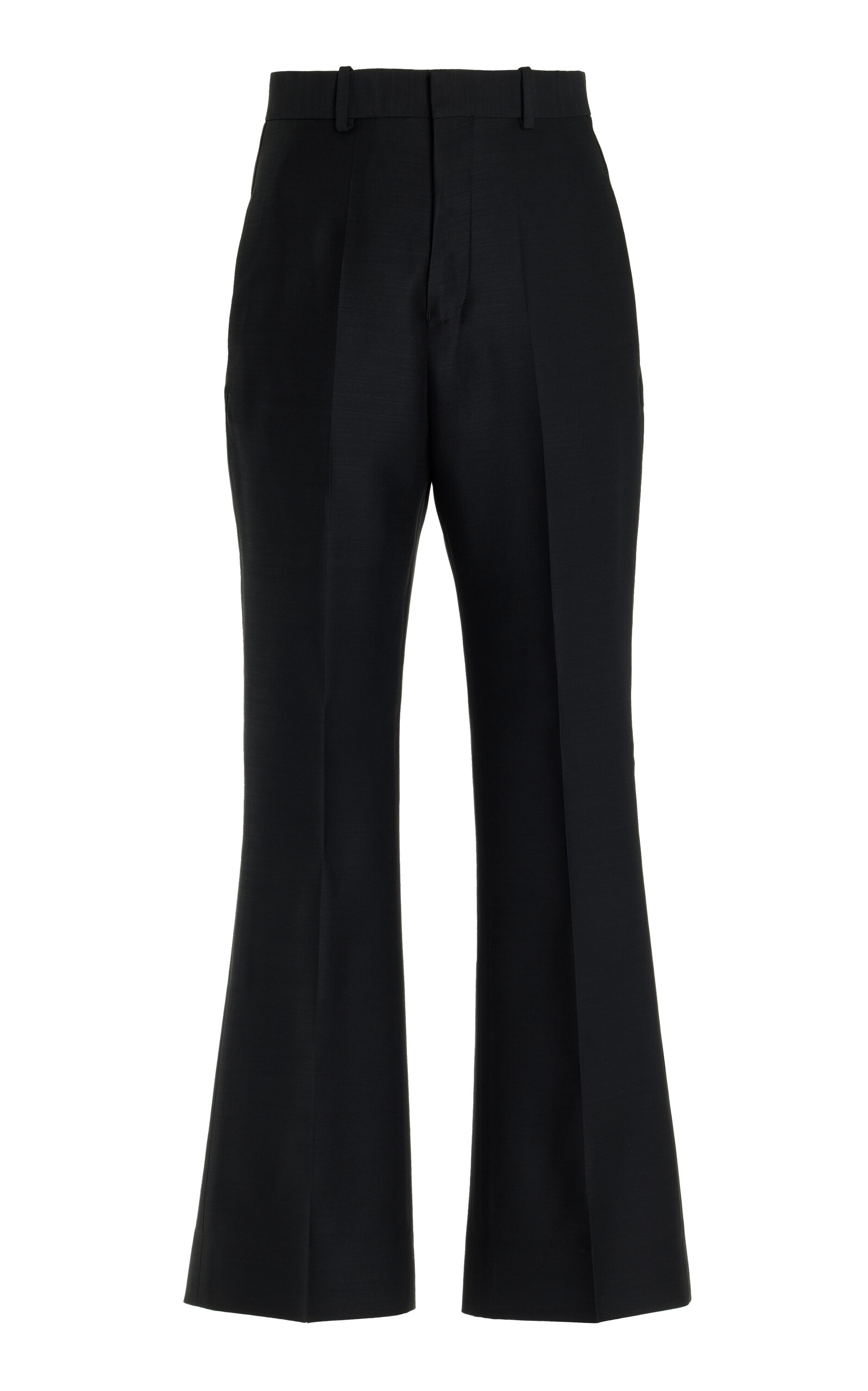 Shop Bite Studios Credo Cropped Bootcut Wool-silk Trousers In Black