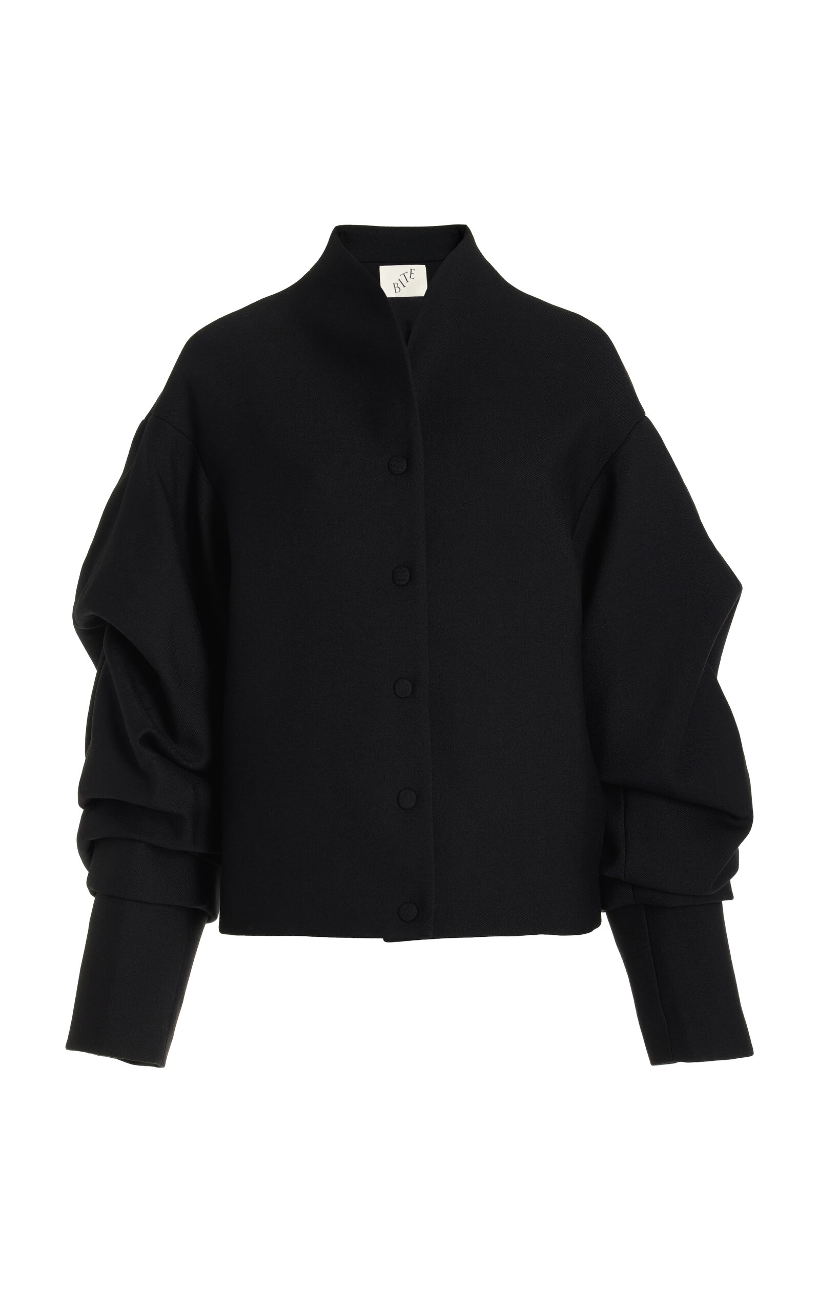 Shop Bite Studios Crinkled Wool Jacket In Black