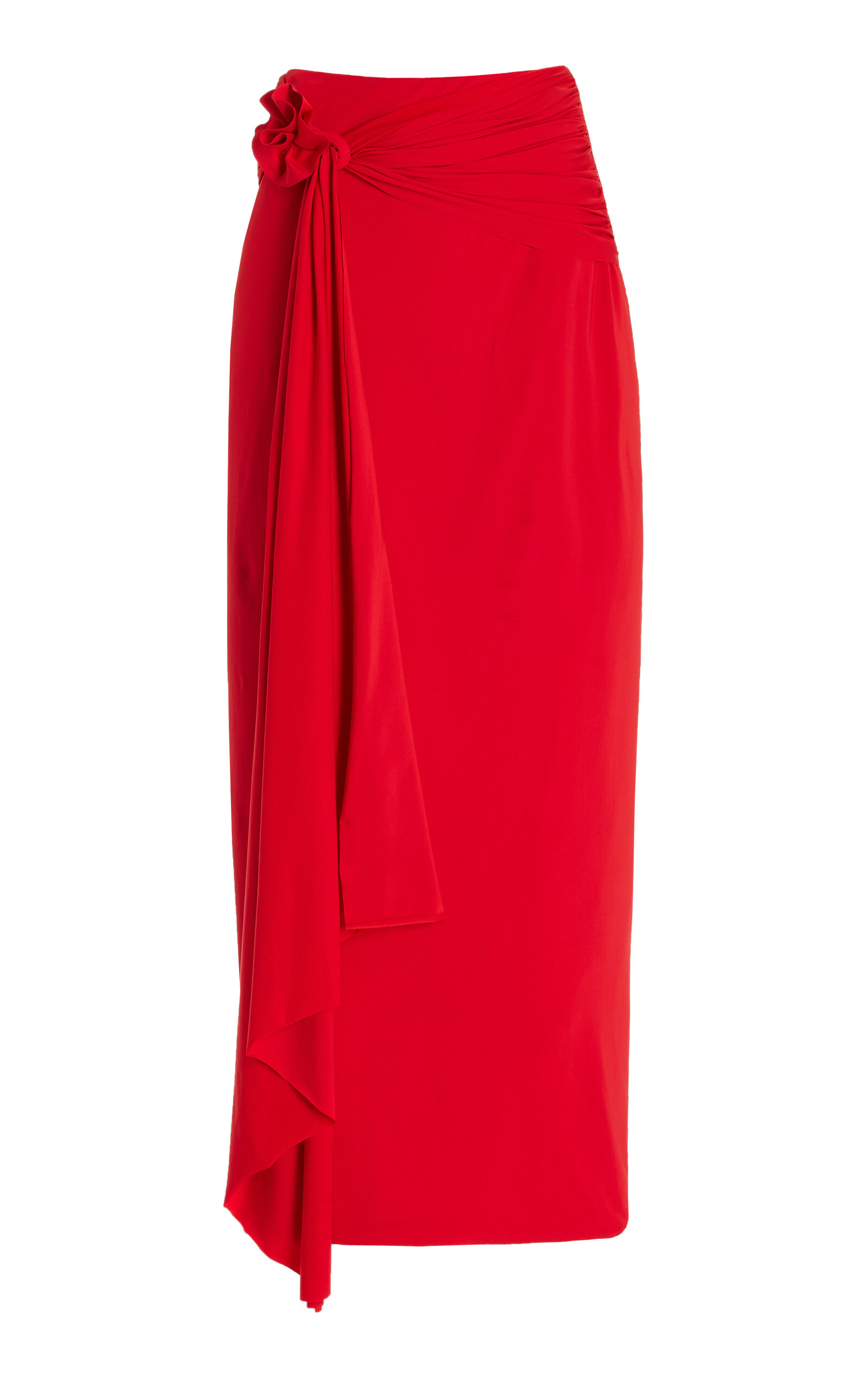 Exclusive Crisol Sarong-Effect Jersey Maxi Skirt