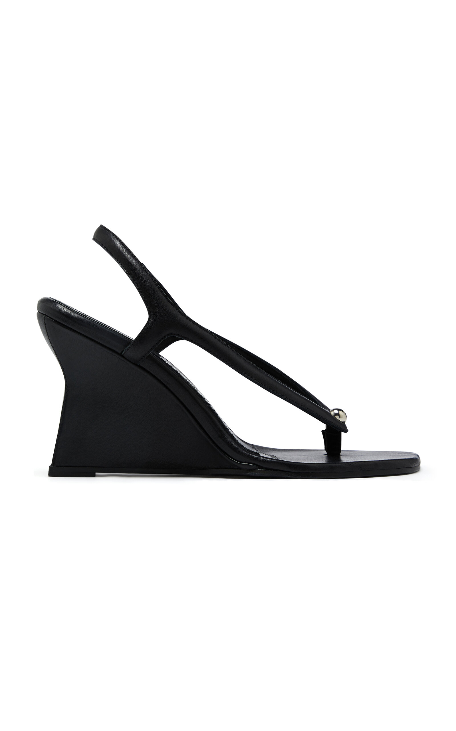 Paris Georgia Valentina Leather Wedge Sandals In Black