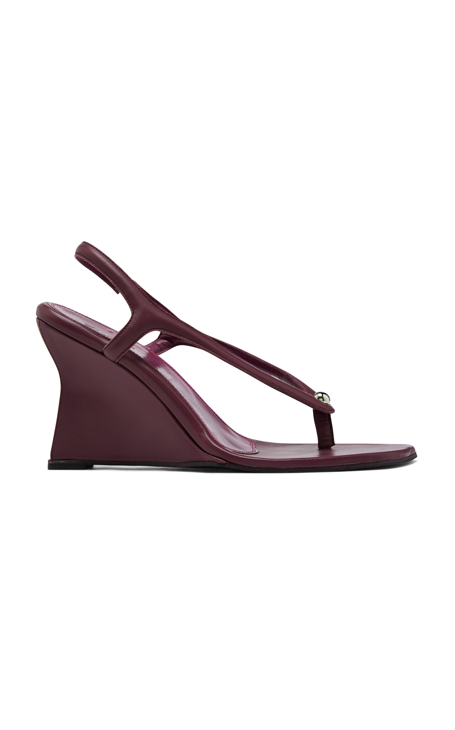 Paris Georgia Valentina Leather Wedge Sandals In Burgundy