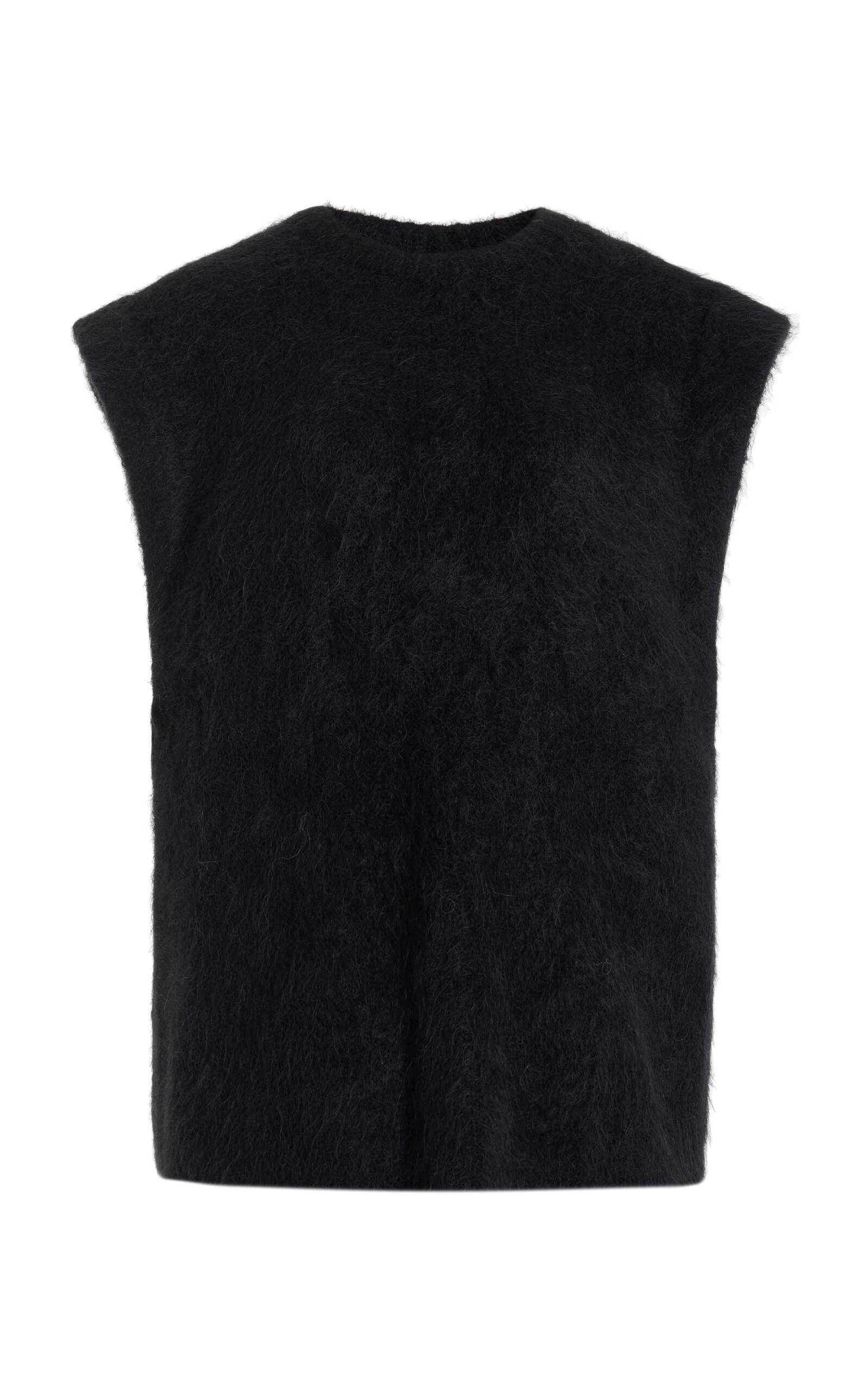 Shop The Garment Bern Brushed Knit Alpaca-blend Top In Black