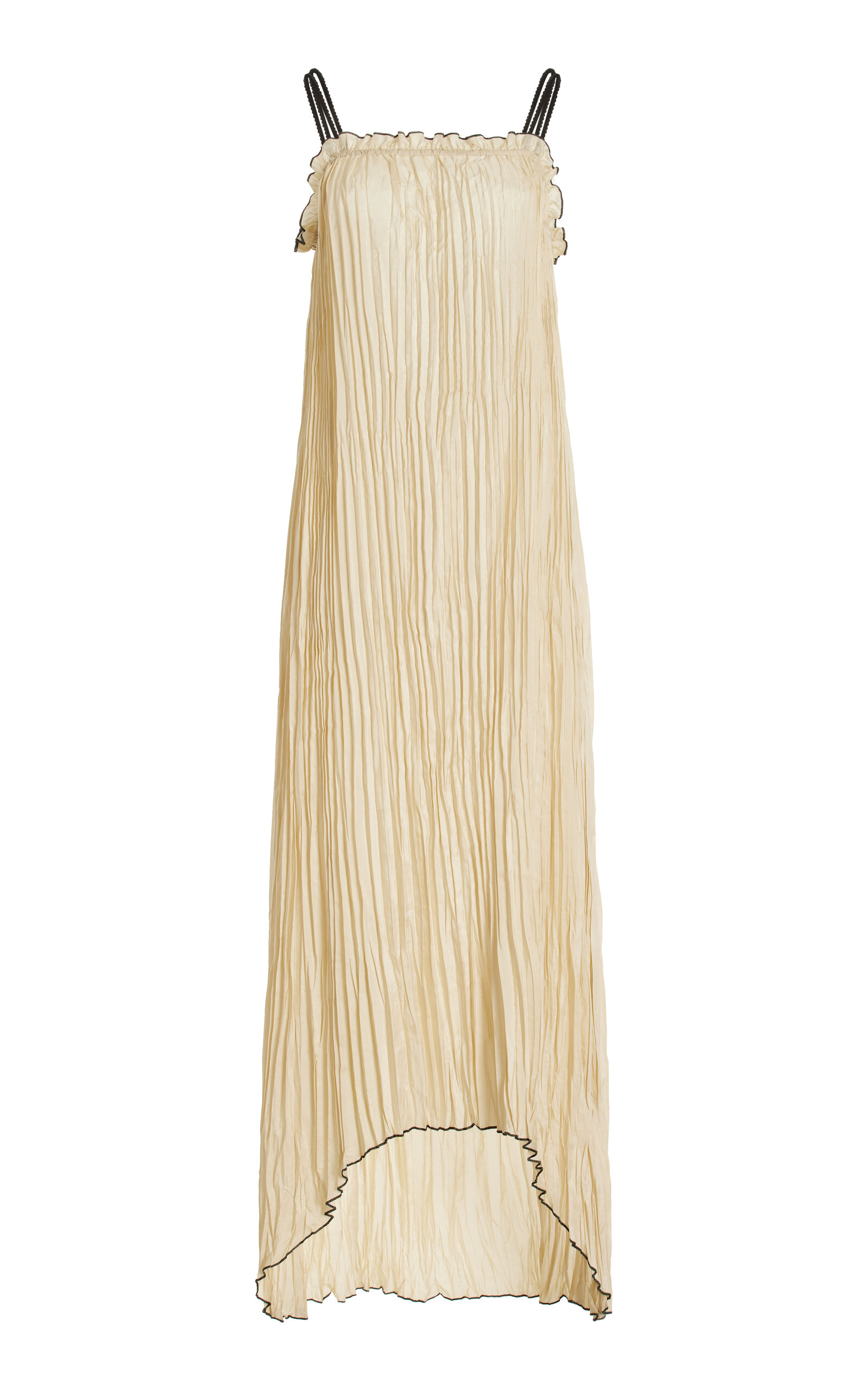 Shop The Garment Tarragona Crinkled Silk Maxi Dress In Ivory