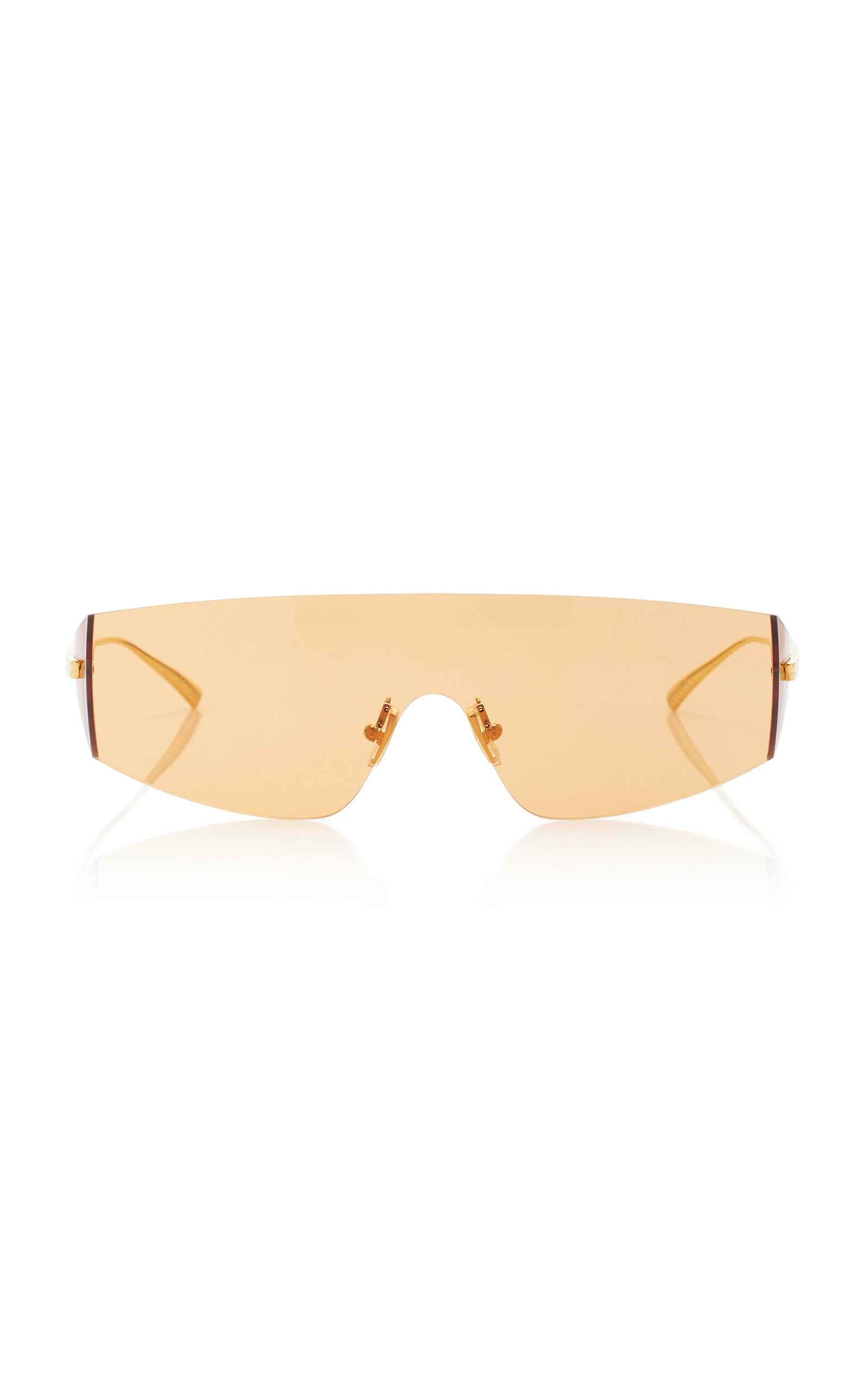 Shop Bottega Veneta Mask-frame Acetate Sunglasses In Orange