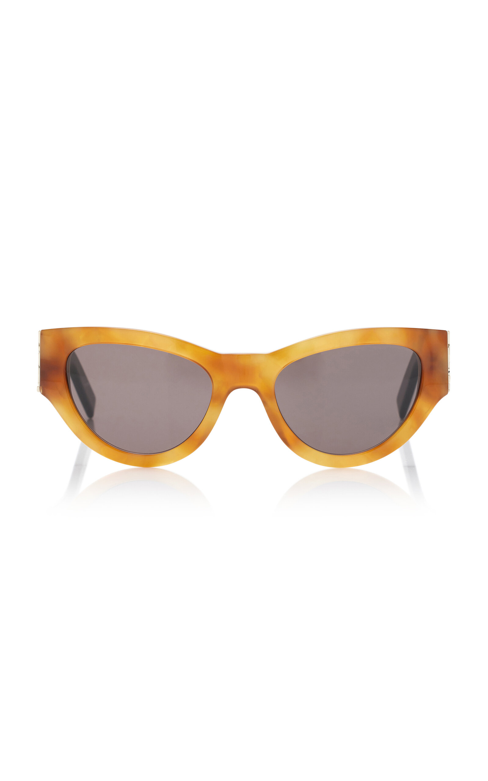 Shop Saint Laurent Cat-eye Acetate Sunglasses In Brown