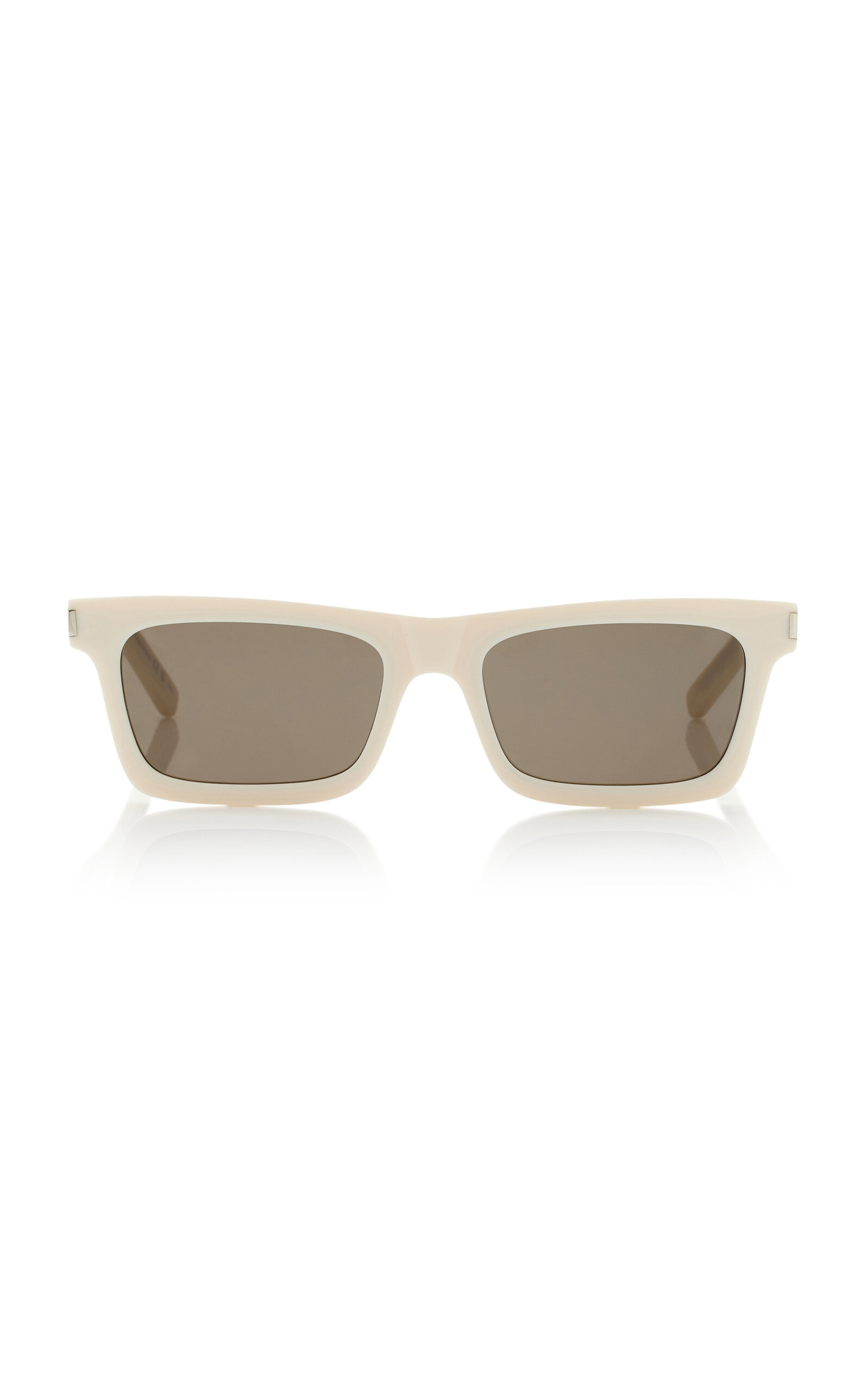Shop Saint Laurent Betty Square-frame Acetate Sunglasses In Ivory