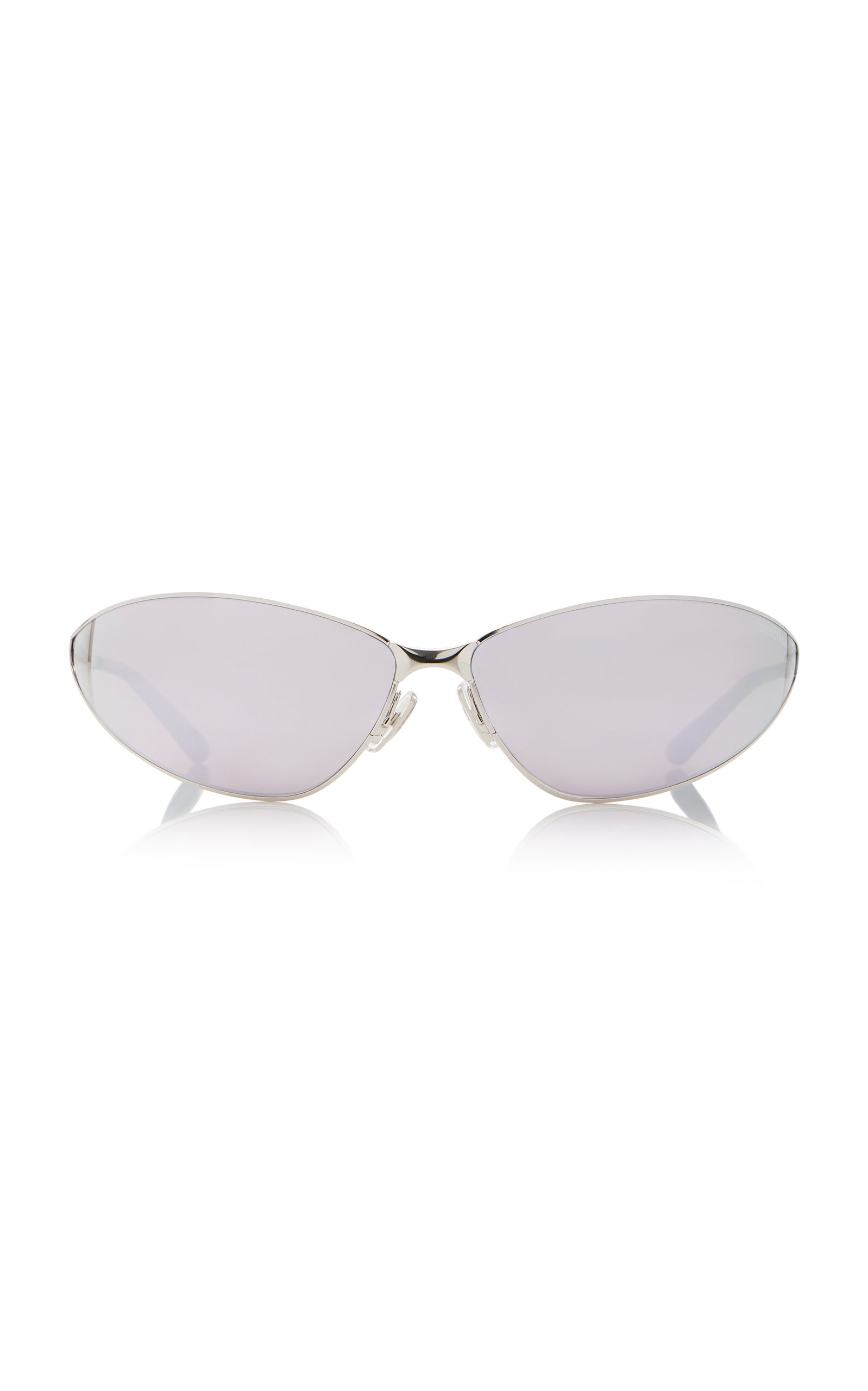 Balenciaga Wrap-frame Cate-eye Metal Sunglasses In Silver