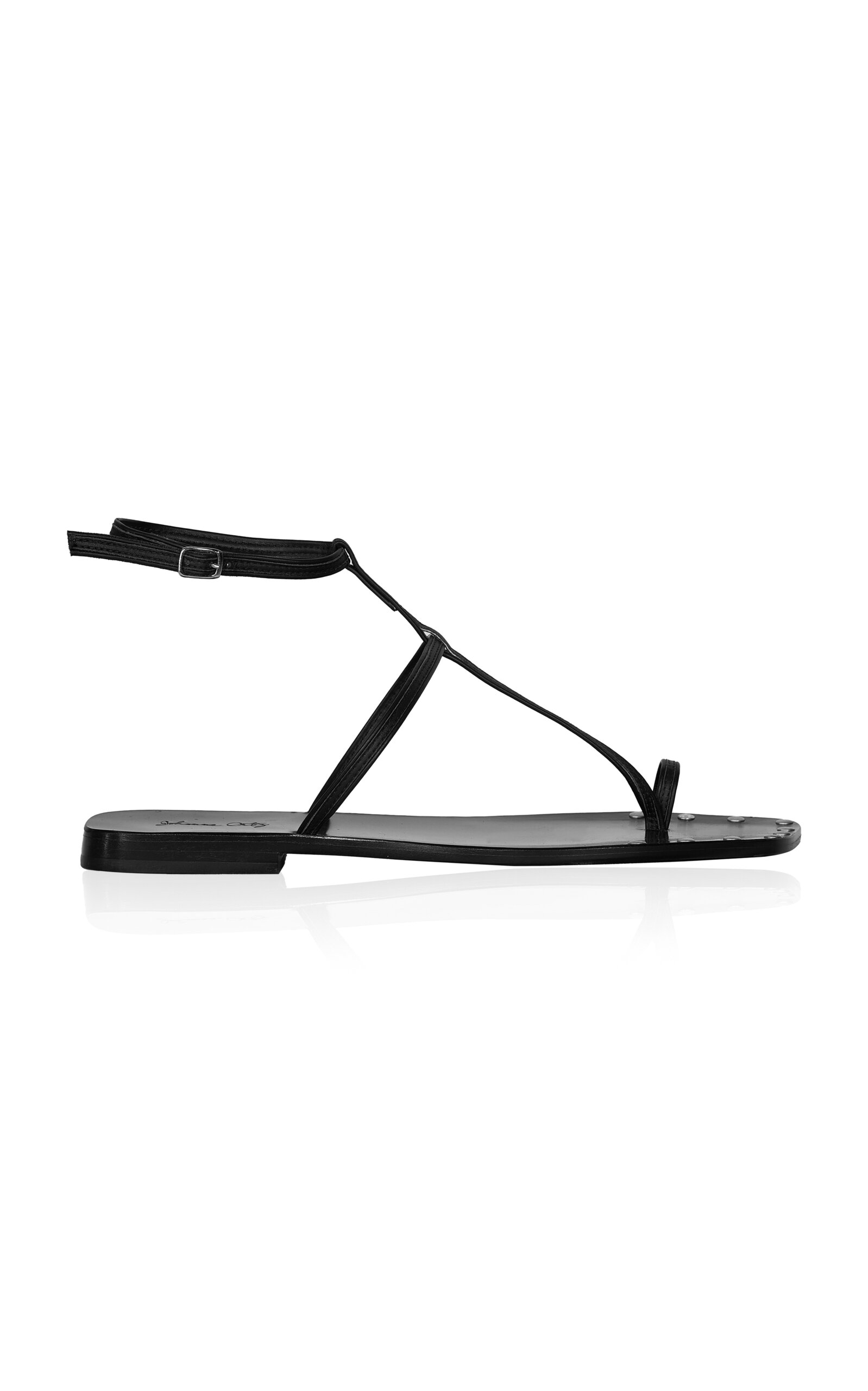 Johanna Ortiz Maze Trek Leather Sandals In Black